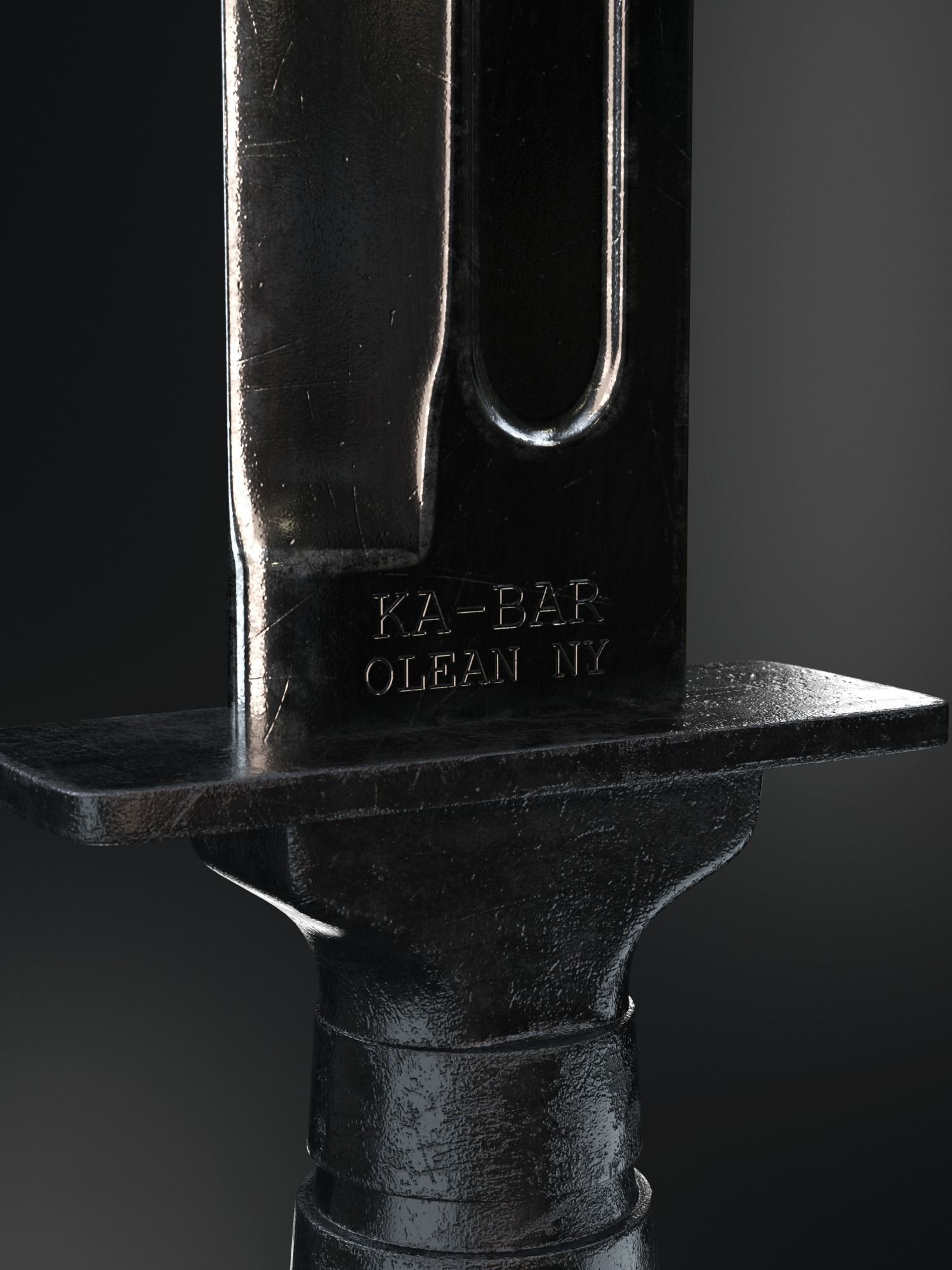 KA-BAR Combat Knife Low-poly 3D model_4