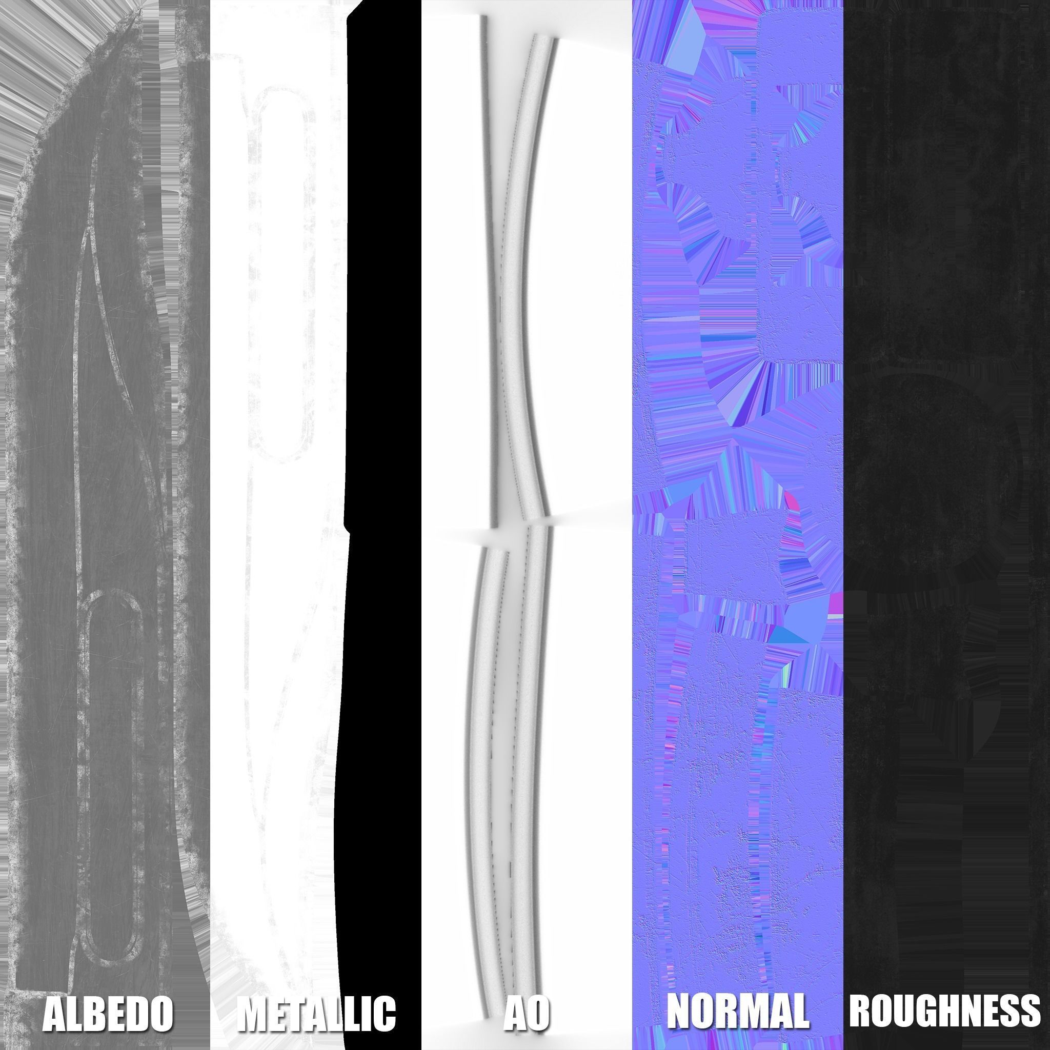 KA-BAR Combat Knife Low-poly 3D model_16