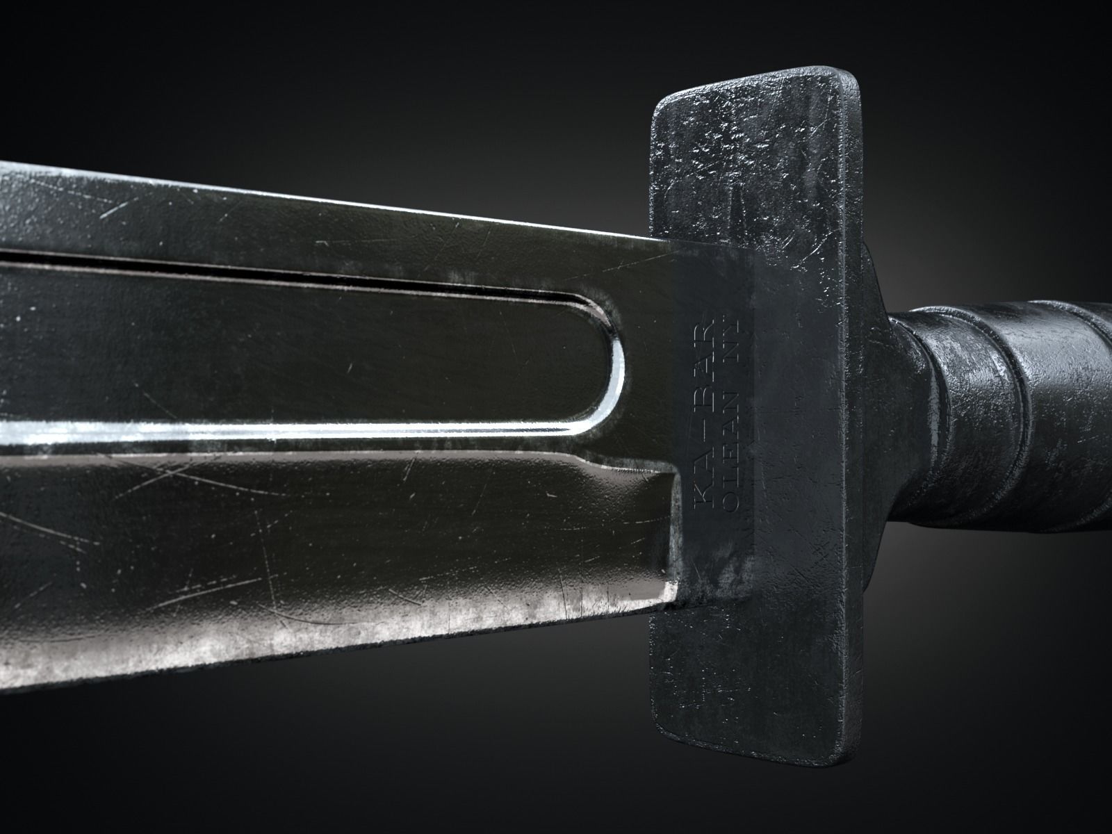 KA-BAR Combat Knife Low-poly 3D model_3