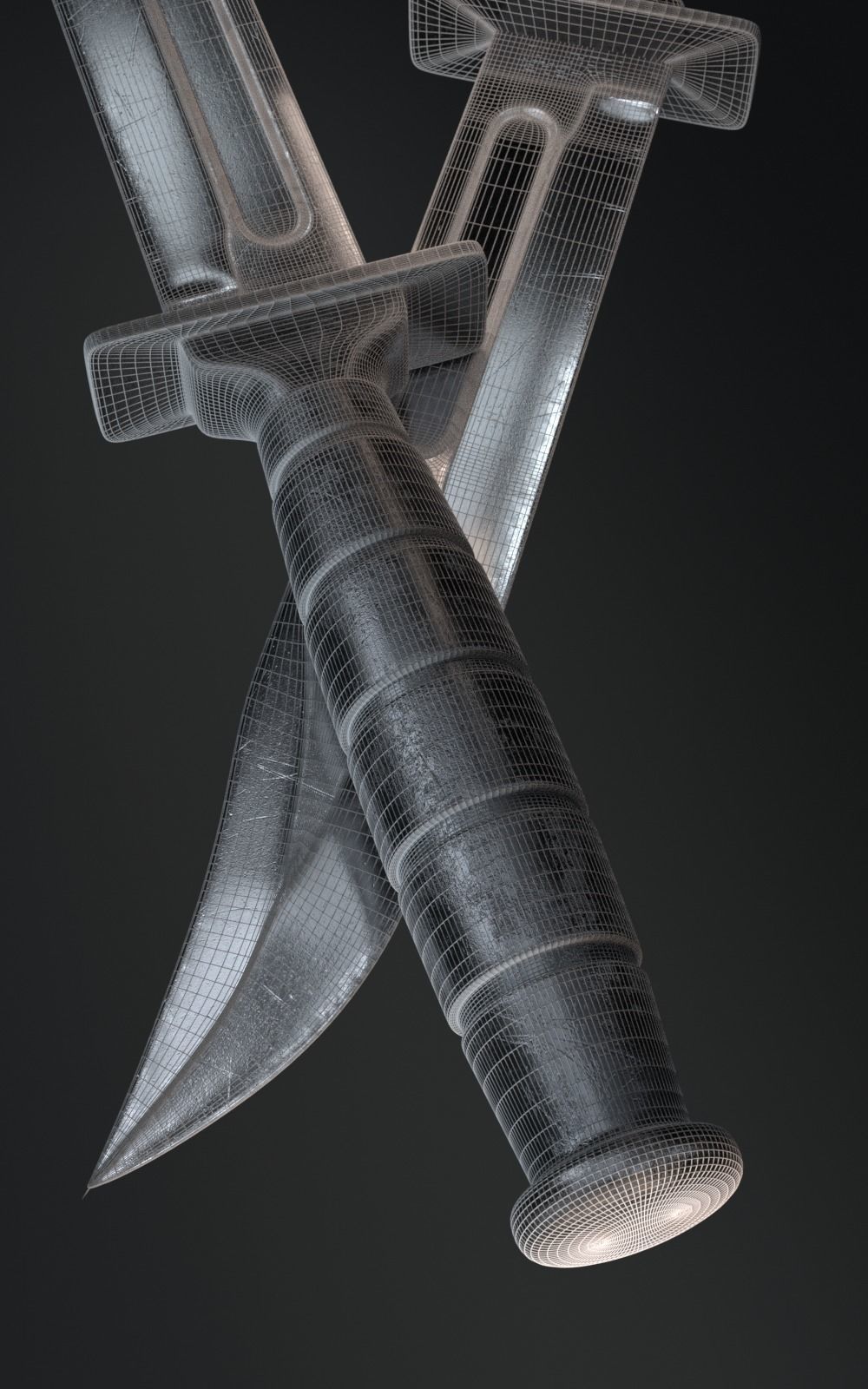 KA-BAR Combat Knife Low-poly 3D model_15