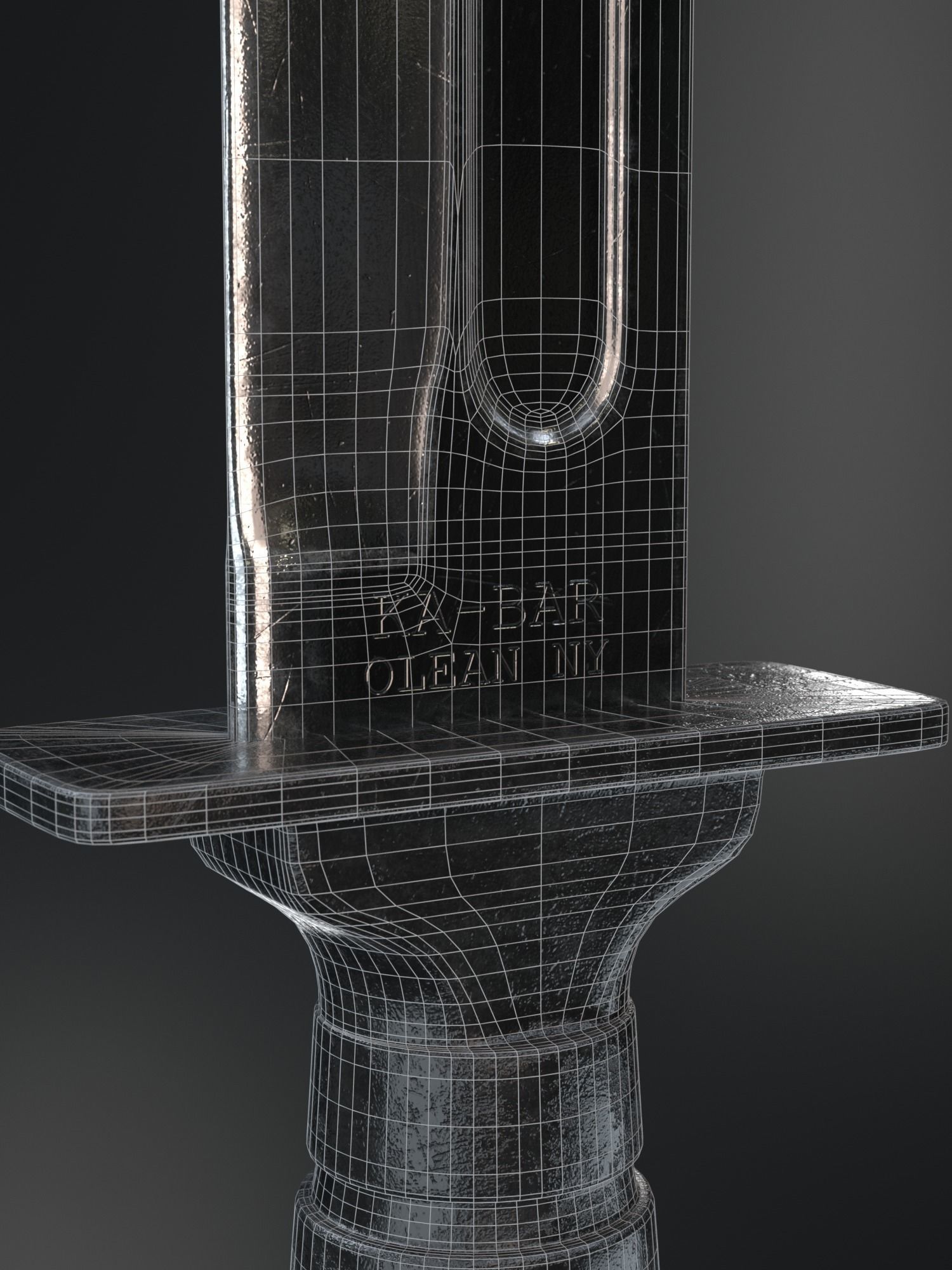 KA-BAR Combat Knife Low-poly 3D model_6