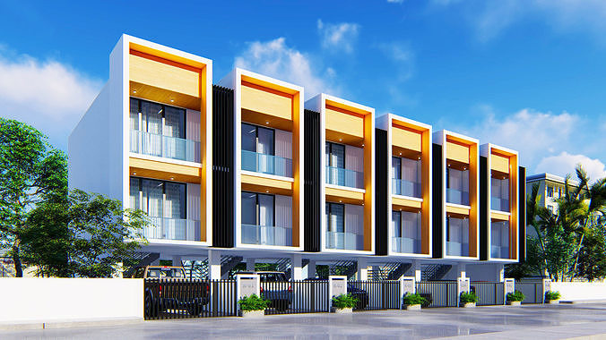 Row House 3D model