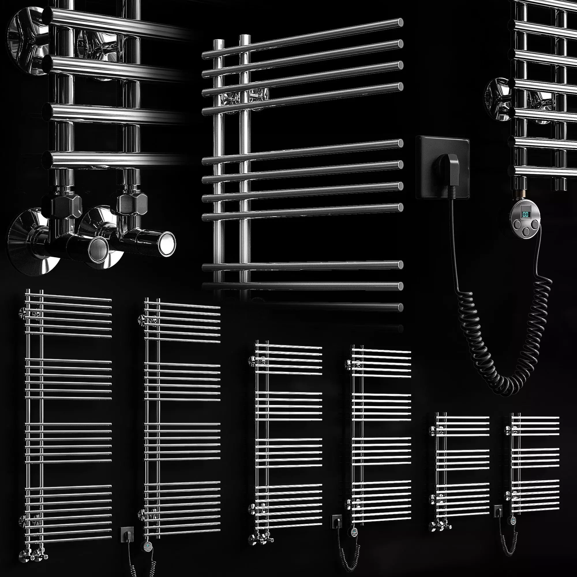 Heated towel rails Terminus Astra 3D model_0