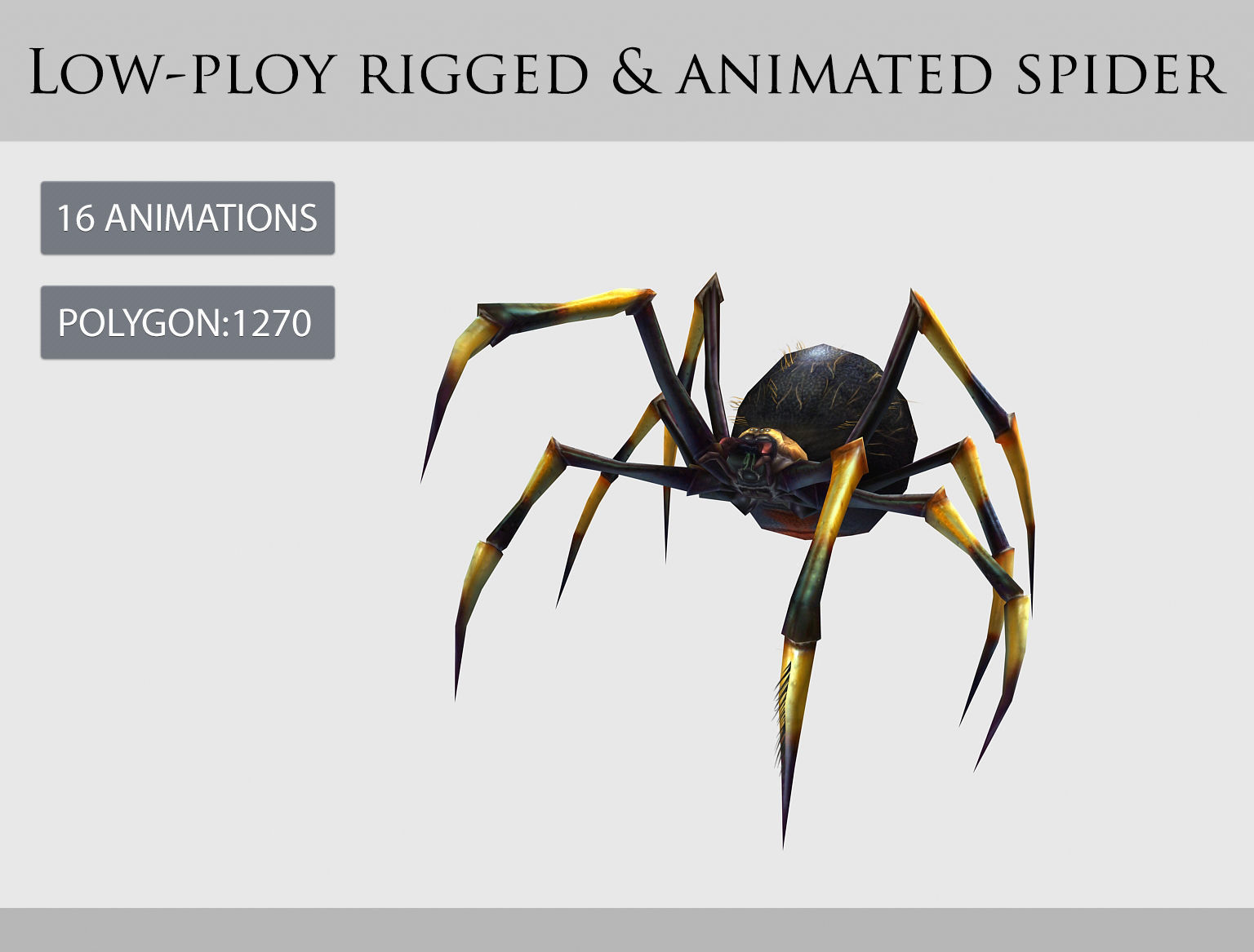 animated spider Low-poly 3D model_4