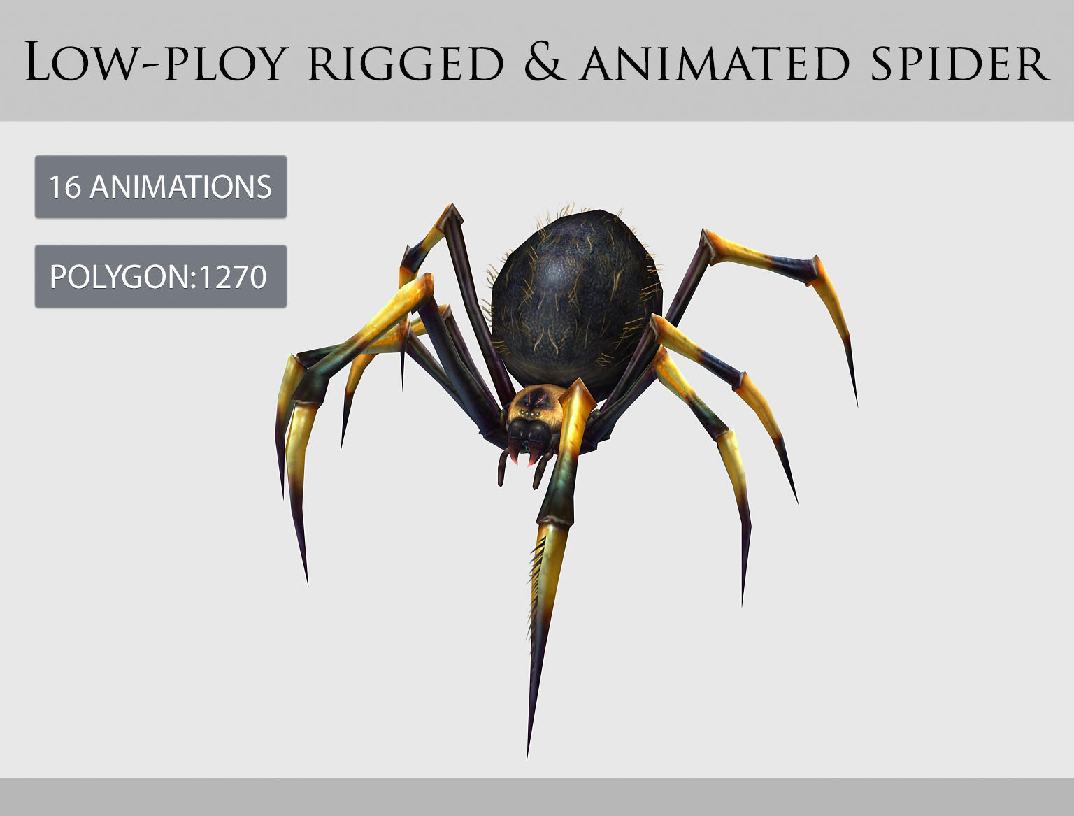 animated spider Low-poly 3D model_3