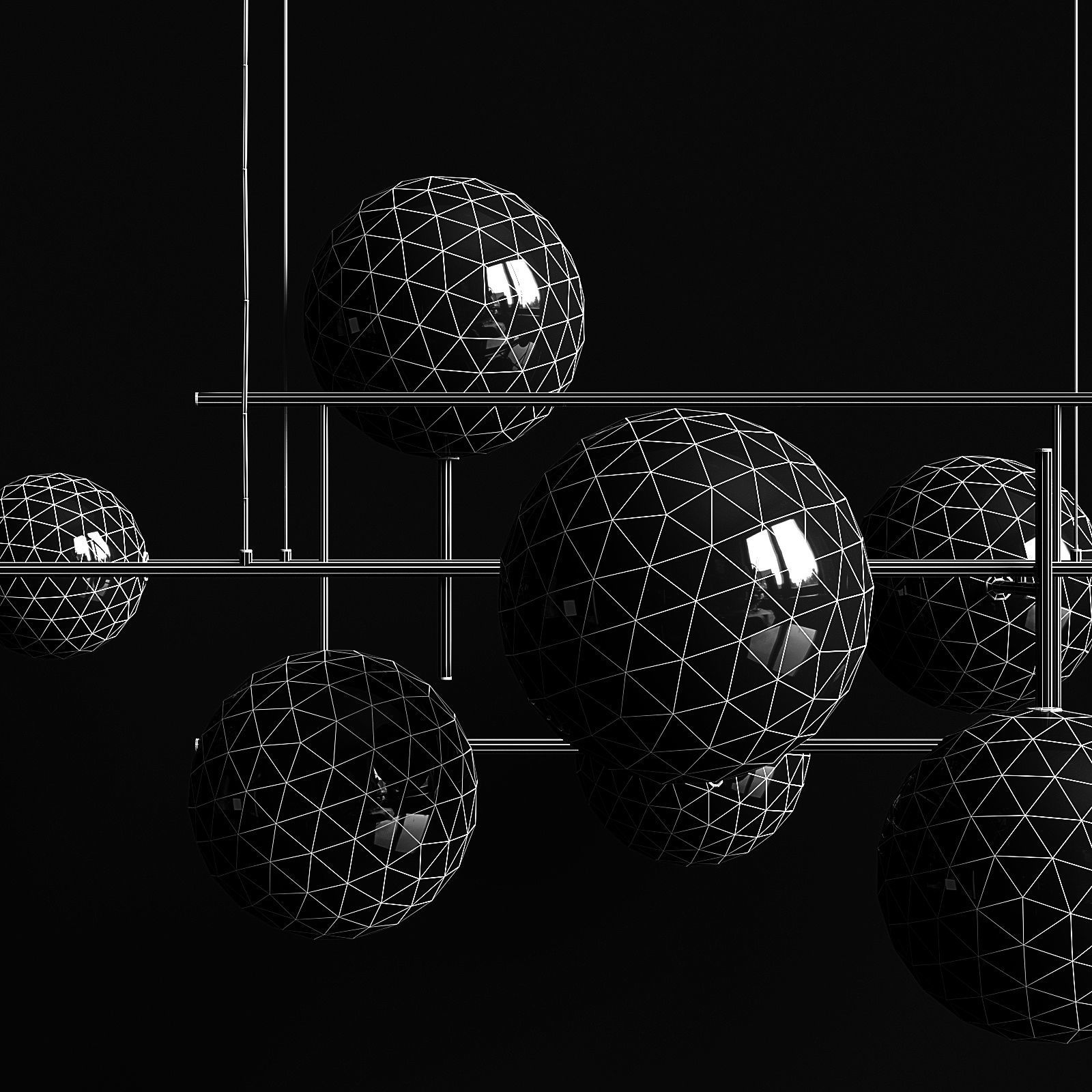 Chandelier Gallotti and Radice Bolle horizontal big 3D model_4