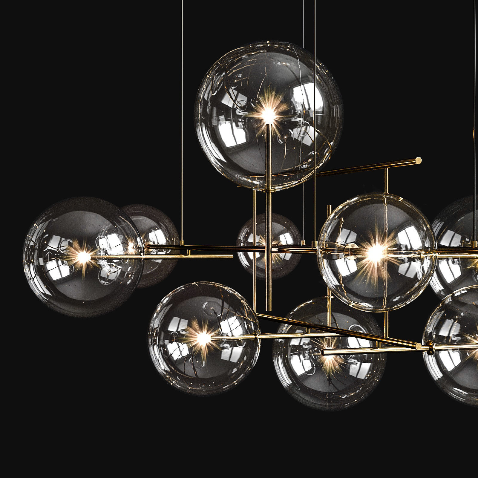 Chandelier Gallotti and Radice Bolle horizontal big 3D model_2