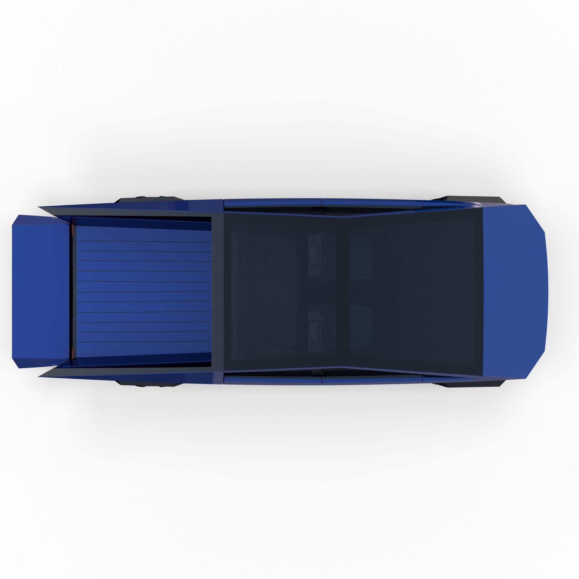 Tesla Cybertruck with chassis Blue 3D model_56