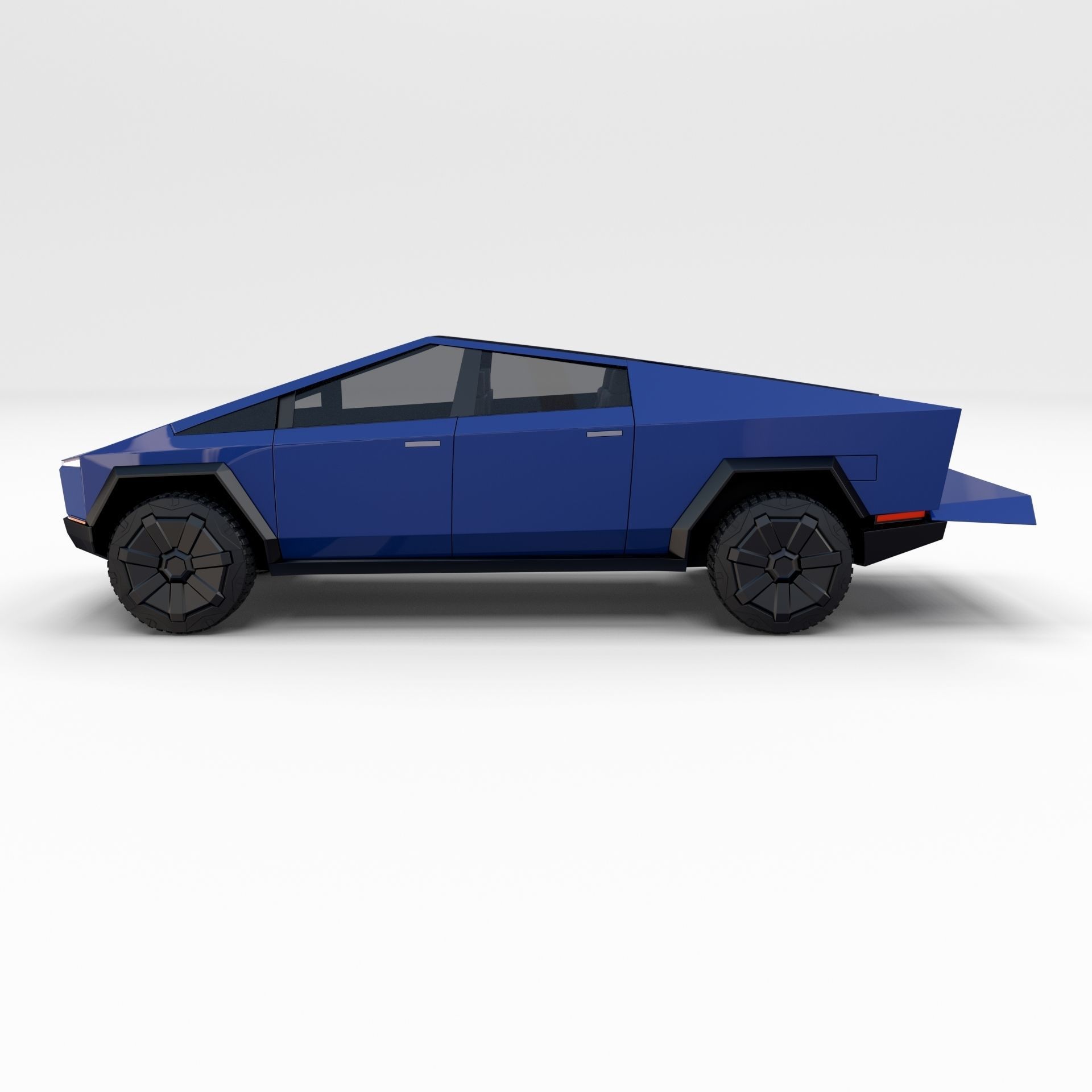 Tesla Cybertruck with chassis Blue 3D model_46