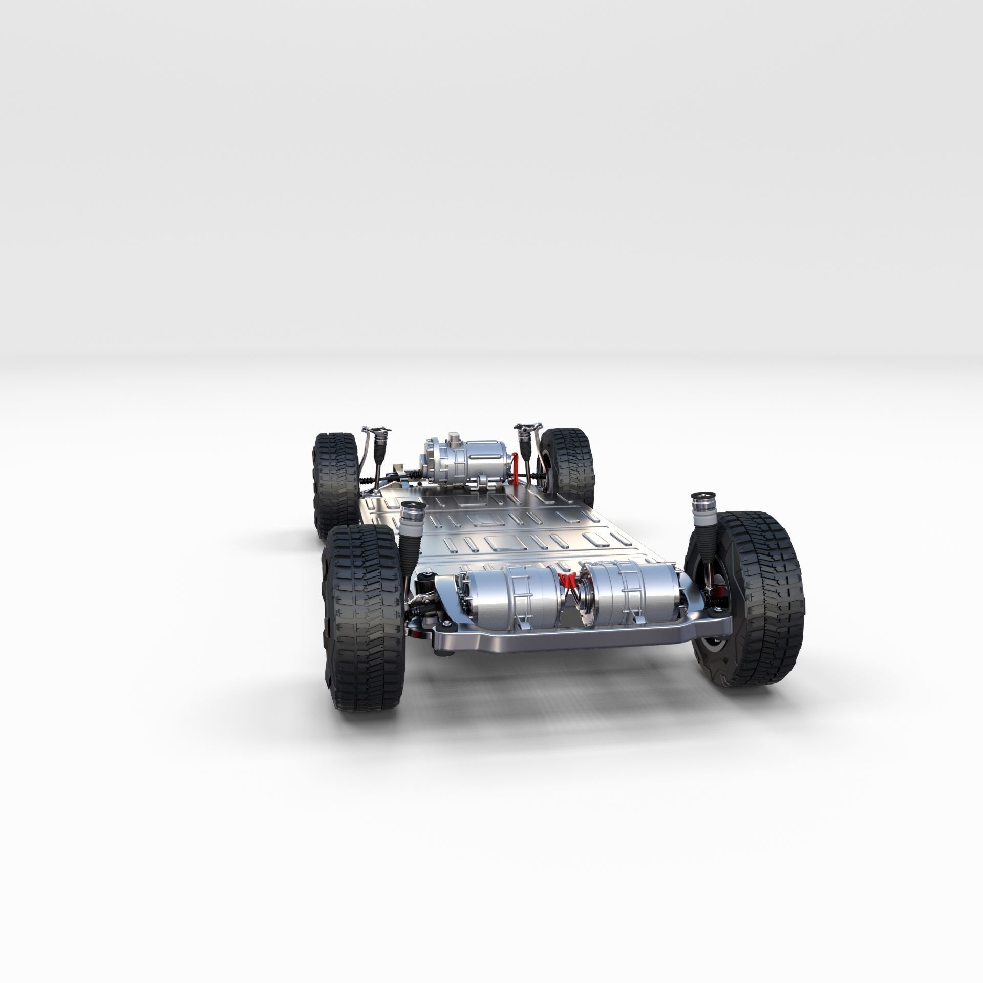 Tesla Cybertruck with chassis Blue 3D model_21