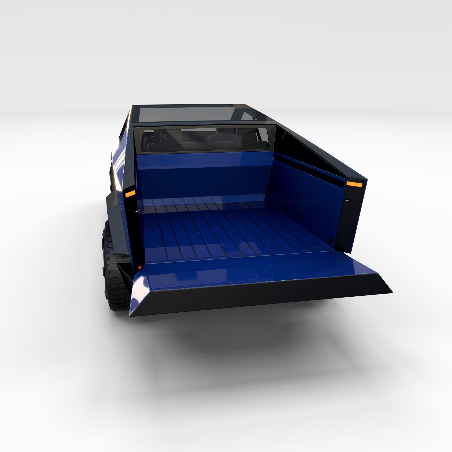 Tesla Cybertruck with chassis Blue 3D model_57