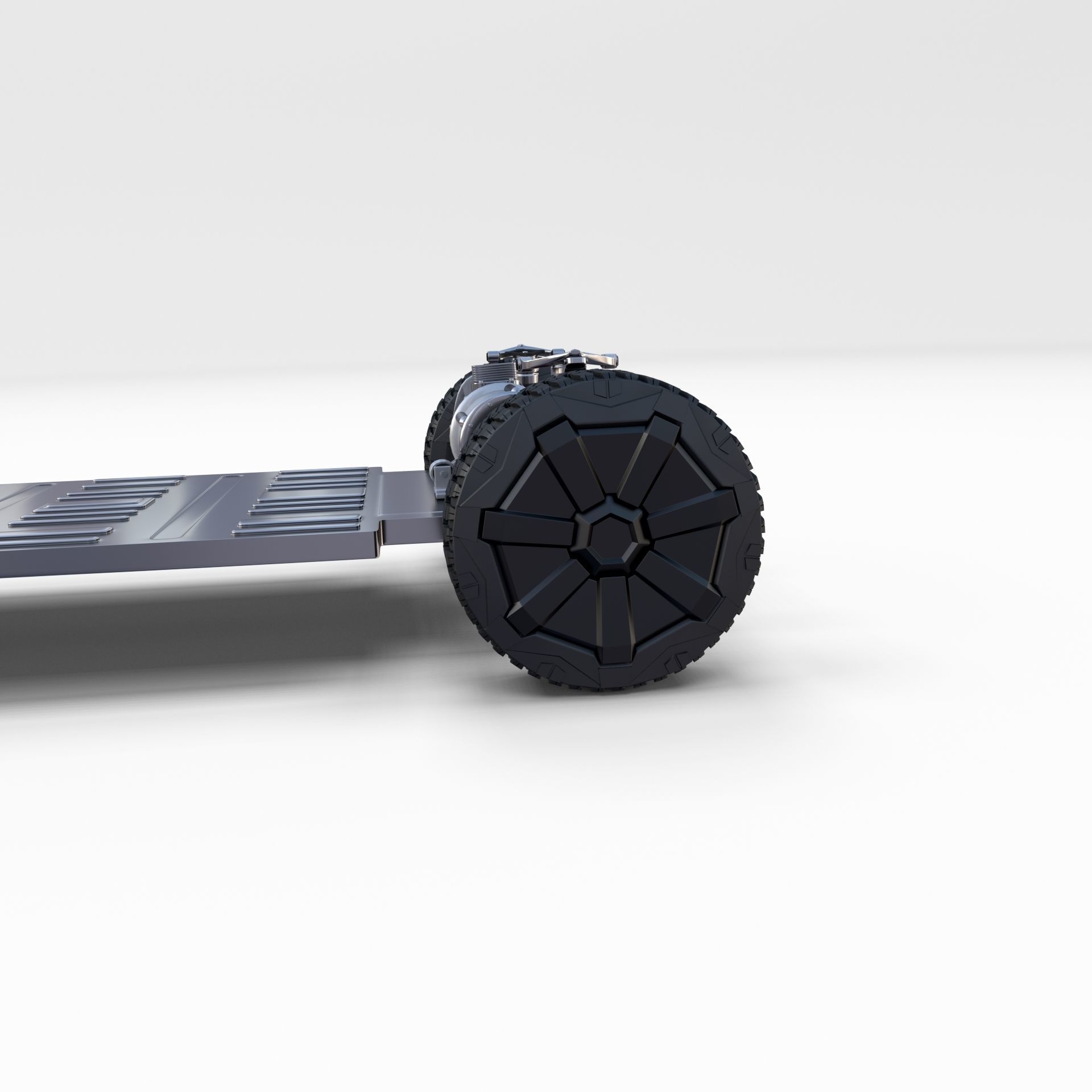 Tesla Cybertruck with chassis Blue 3D model_30