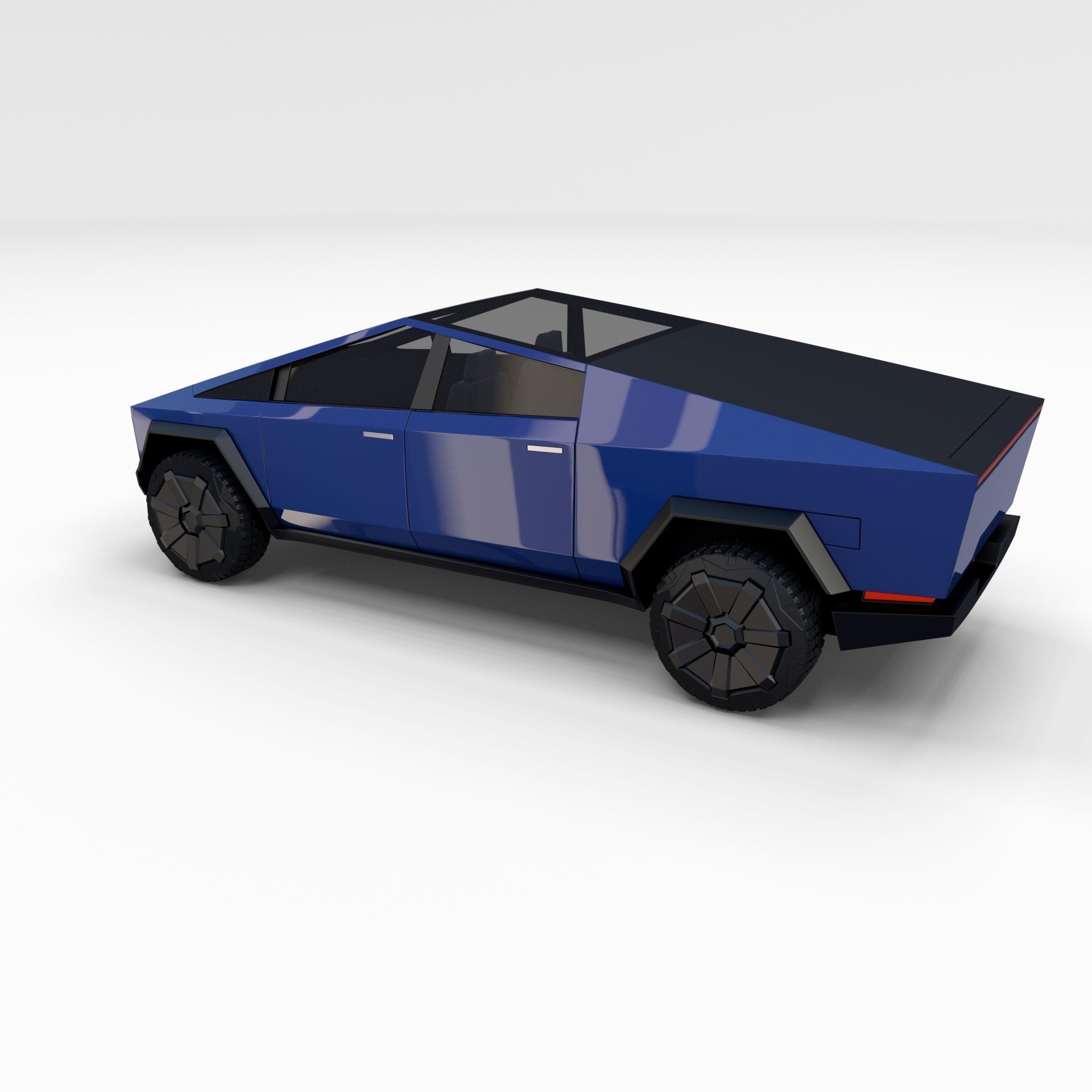 Tesla Cybertruck with chassis Blue 3D model_10