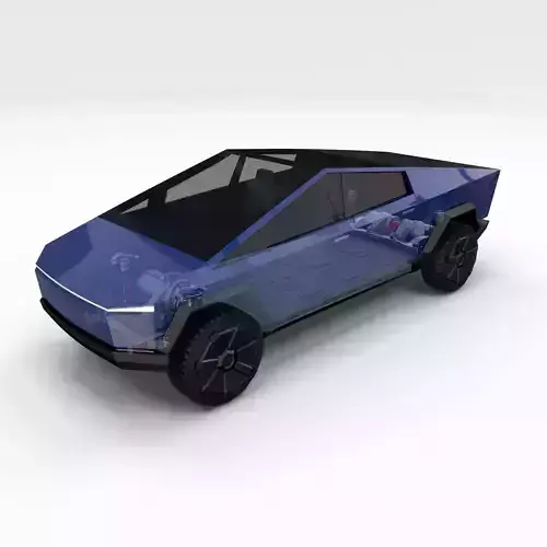 Tesla Cybertruck with chassis Blue