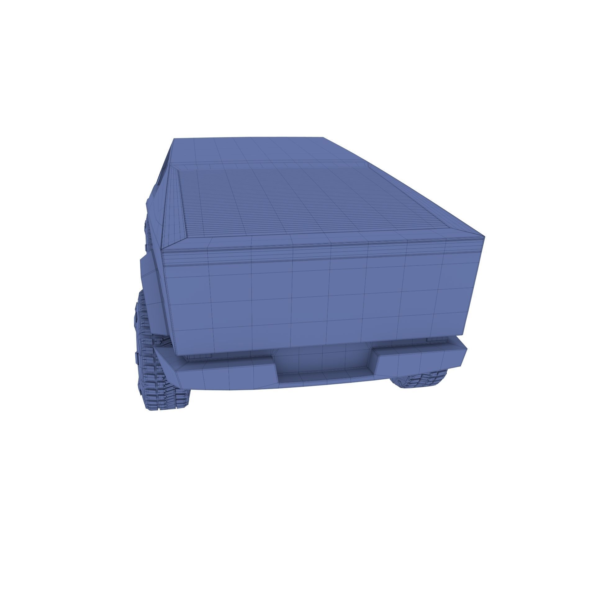 Tesla Cybertruck with chassis Blue 3D model_82