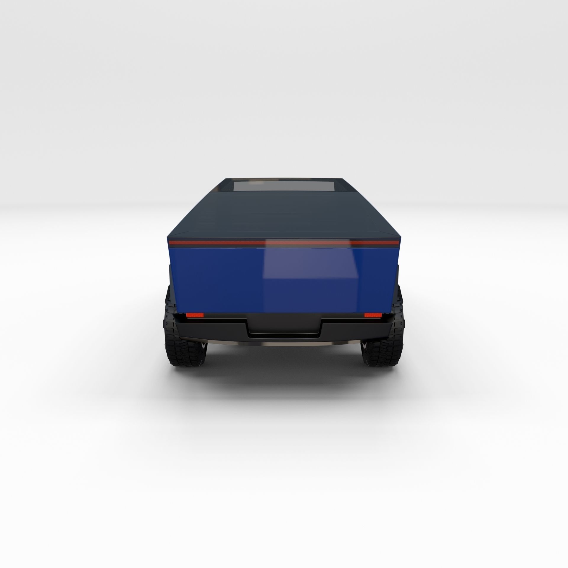 Tesla Cybertruck with chassis Blue 3D model_5