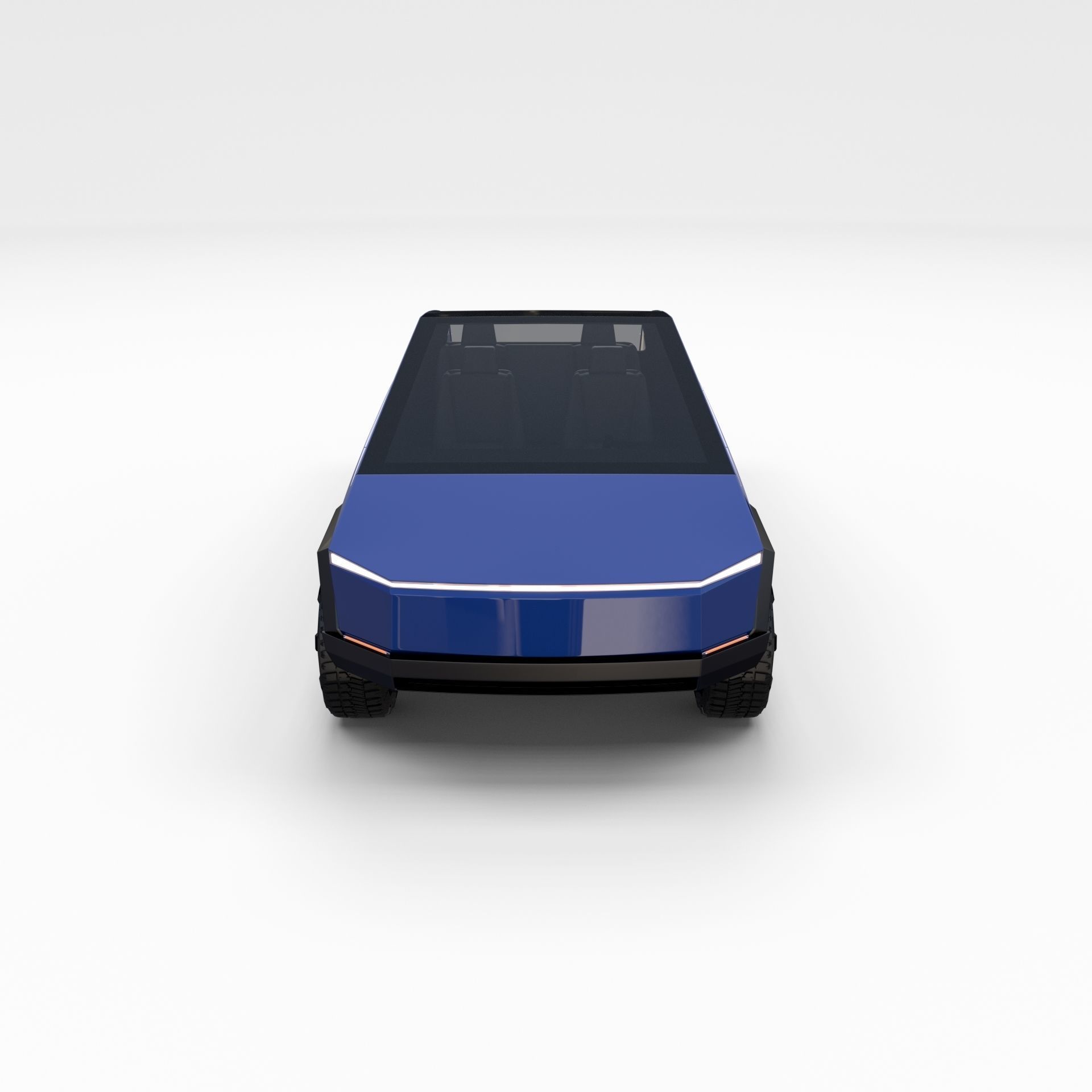 Tesla Cybertruck with chassis Blue 3D model_54