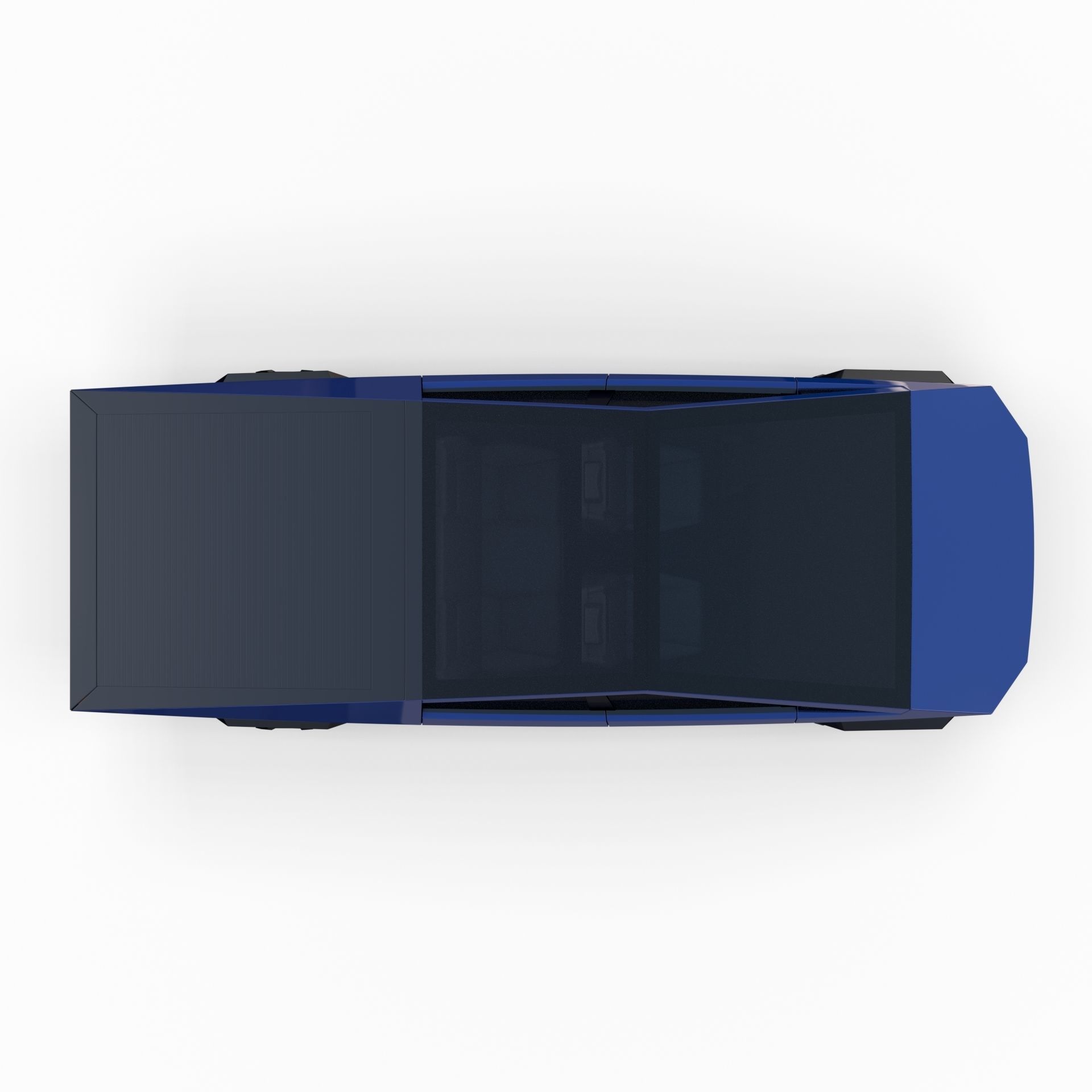 Tesla Cybertruck with chassis Blue 3D model_12