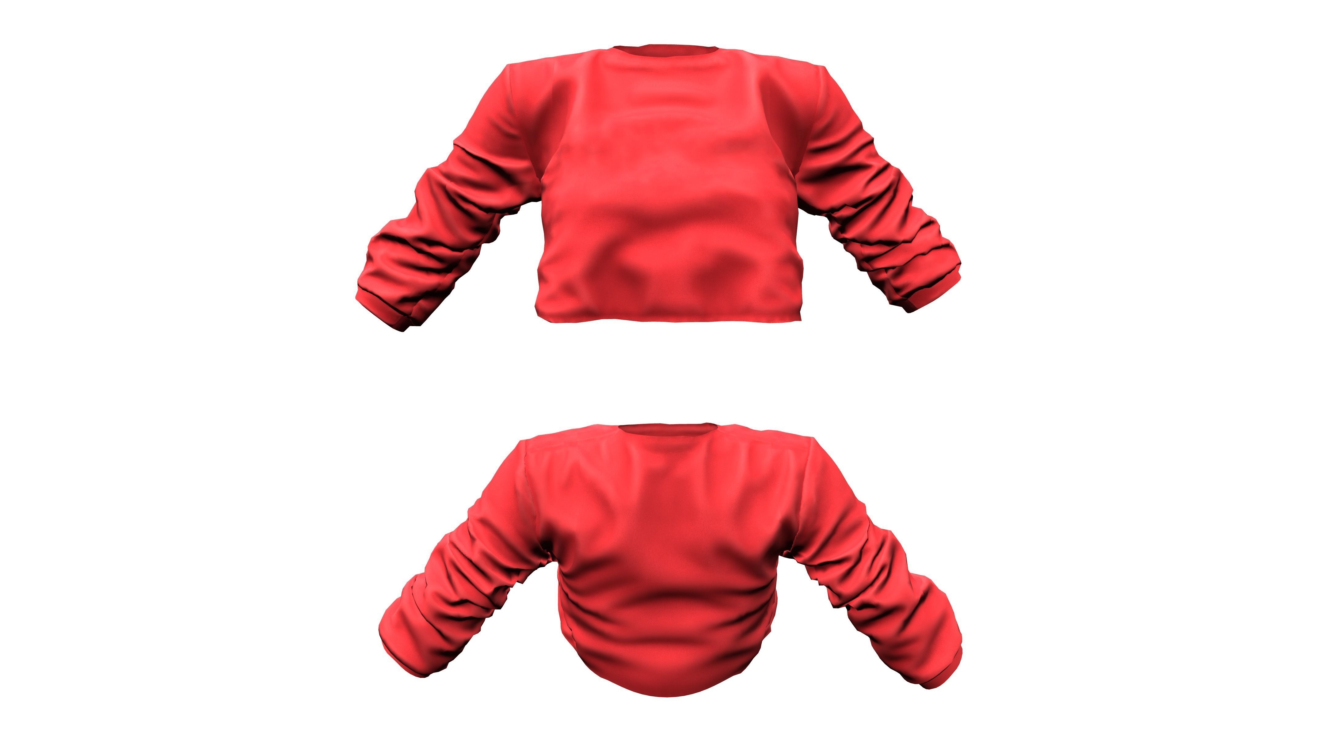 Female Hiphop Basketball Style Outfit Top Pants Shoes Low-poly 3D model_2