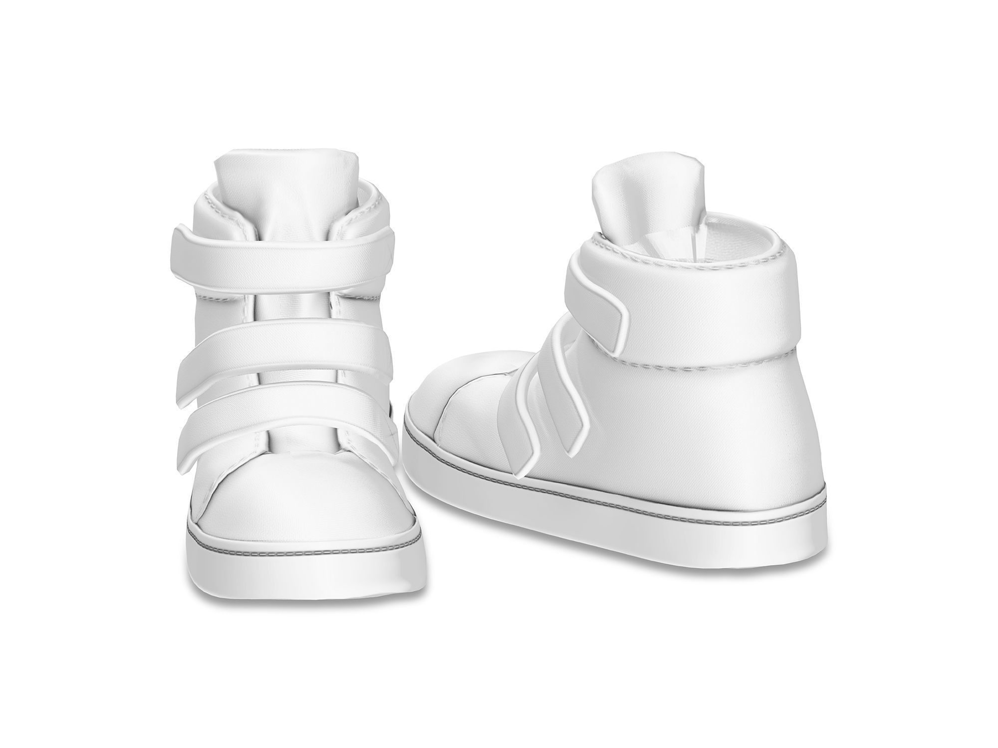 Female Hiphop Basketball Style Outfit Top Pants Shoes Low-poly 3D model_10