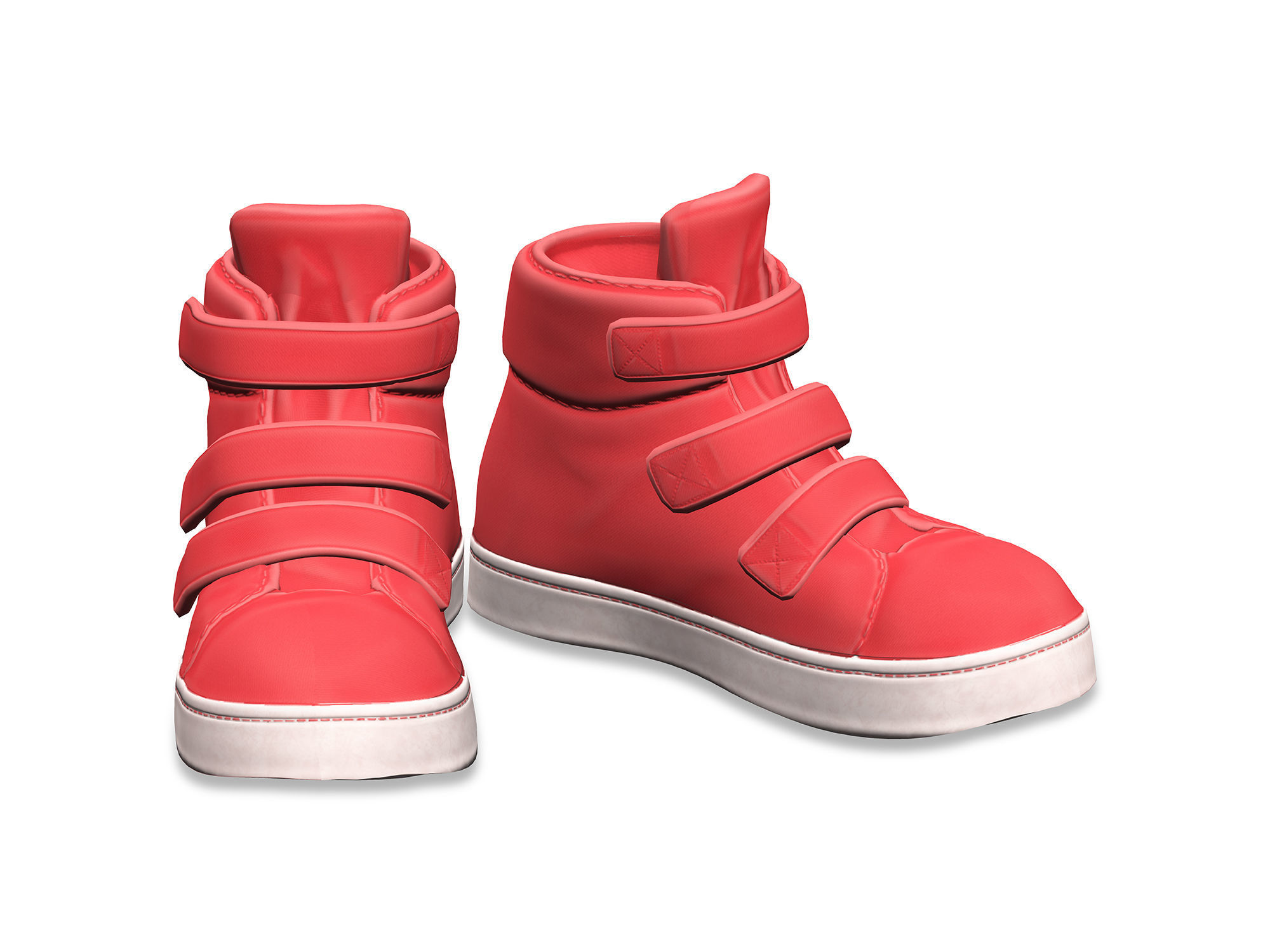 Female Hiphop Basketball Style Outfit Top Pants Shoes Low-poly 3D model_4
