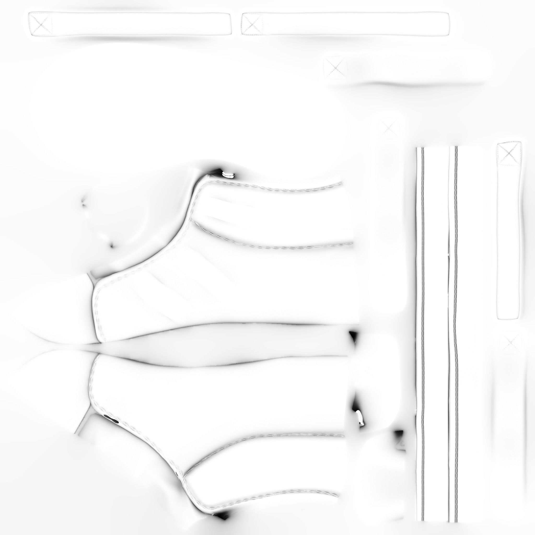 Female Hiphop Basketball Style Outfit Top Pants Shoes Low-poly 3D model_20