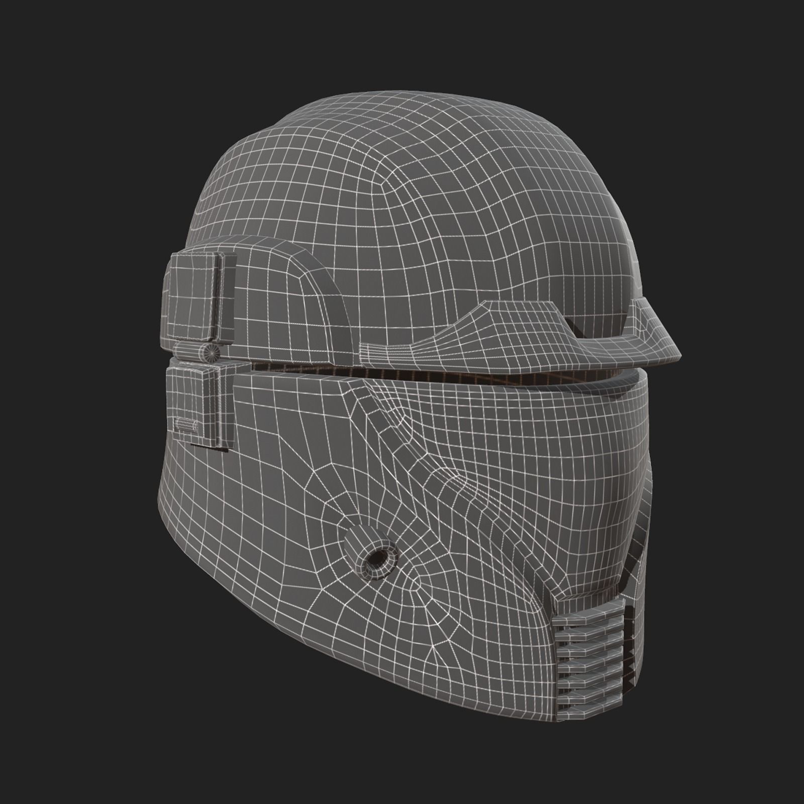 Helmet scifi space protection futuristic technology  Low-poly 3D model_10