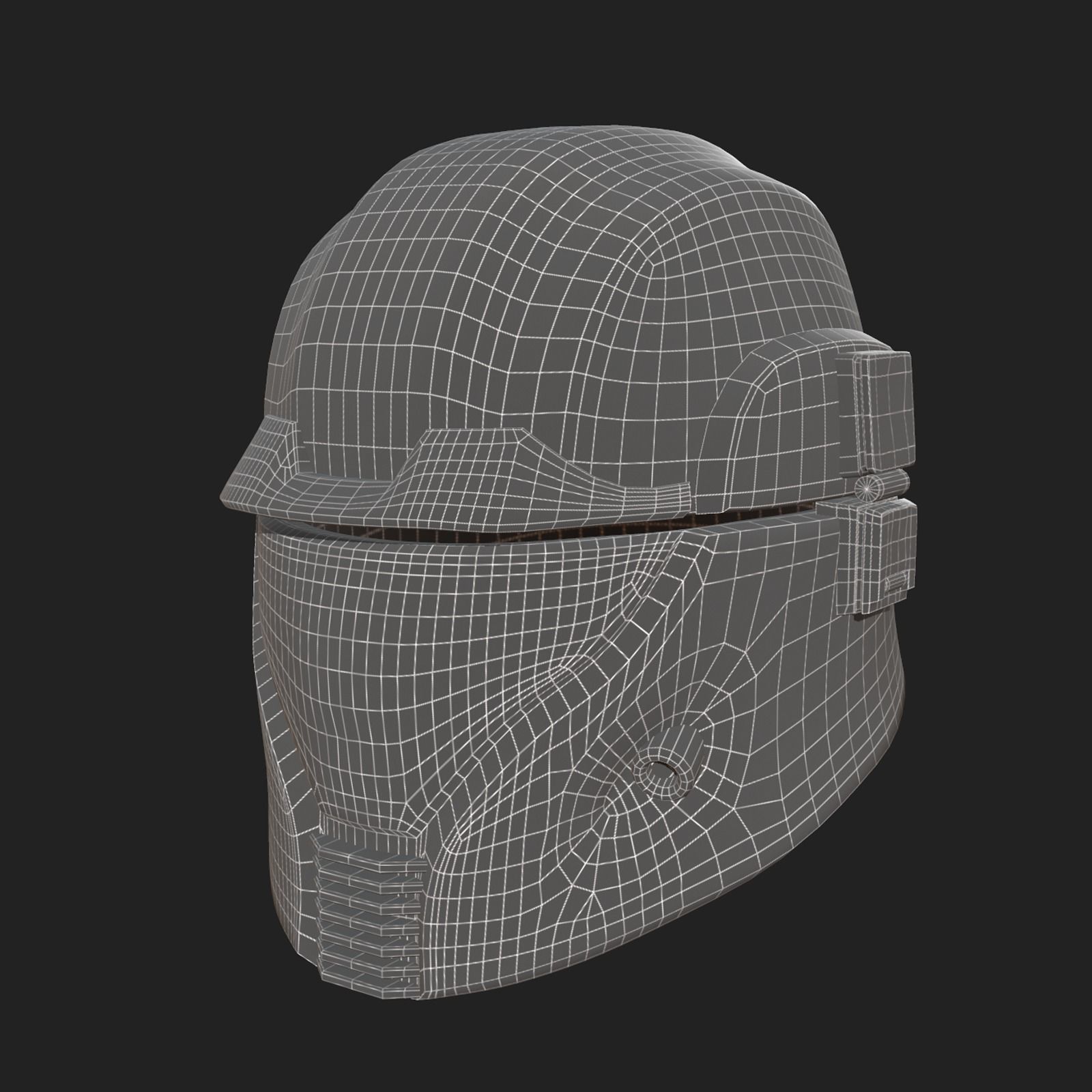 Helmet scifi space protection futuristic technology  Low-poly 3D model_9