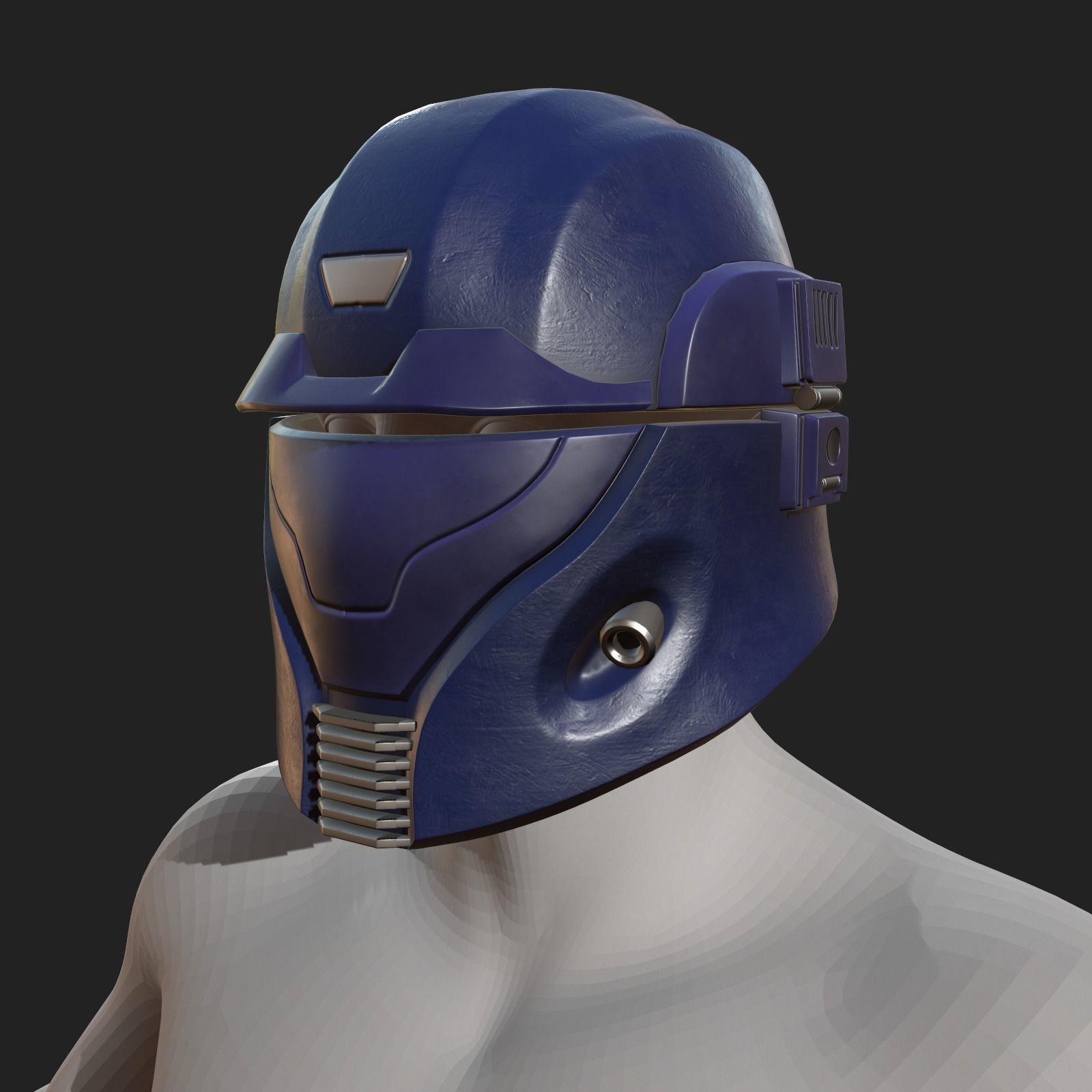 Helmet scifi space protection futuristic technology  Low-poly 3D model_4