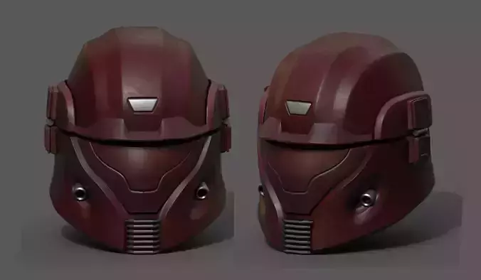 Helmet scifi pilot fantasy futuristic space millitary combat  Low-poly 3D model