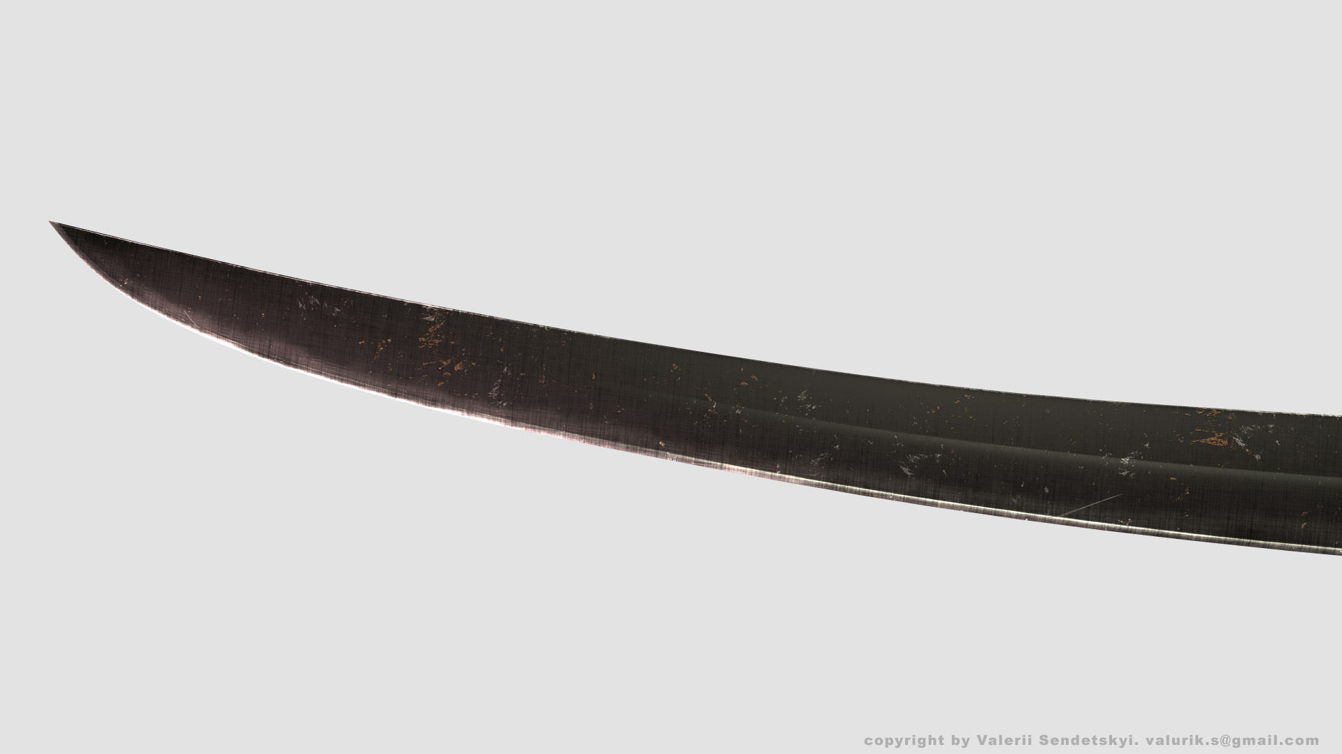 Wakidzasi knife Low-poly 3D model_3