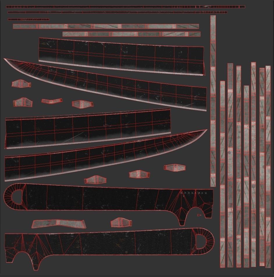 Wakidzasi knife Low-poly 3D model_5