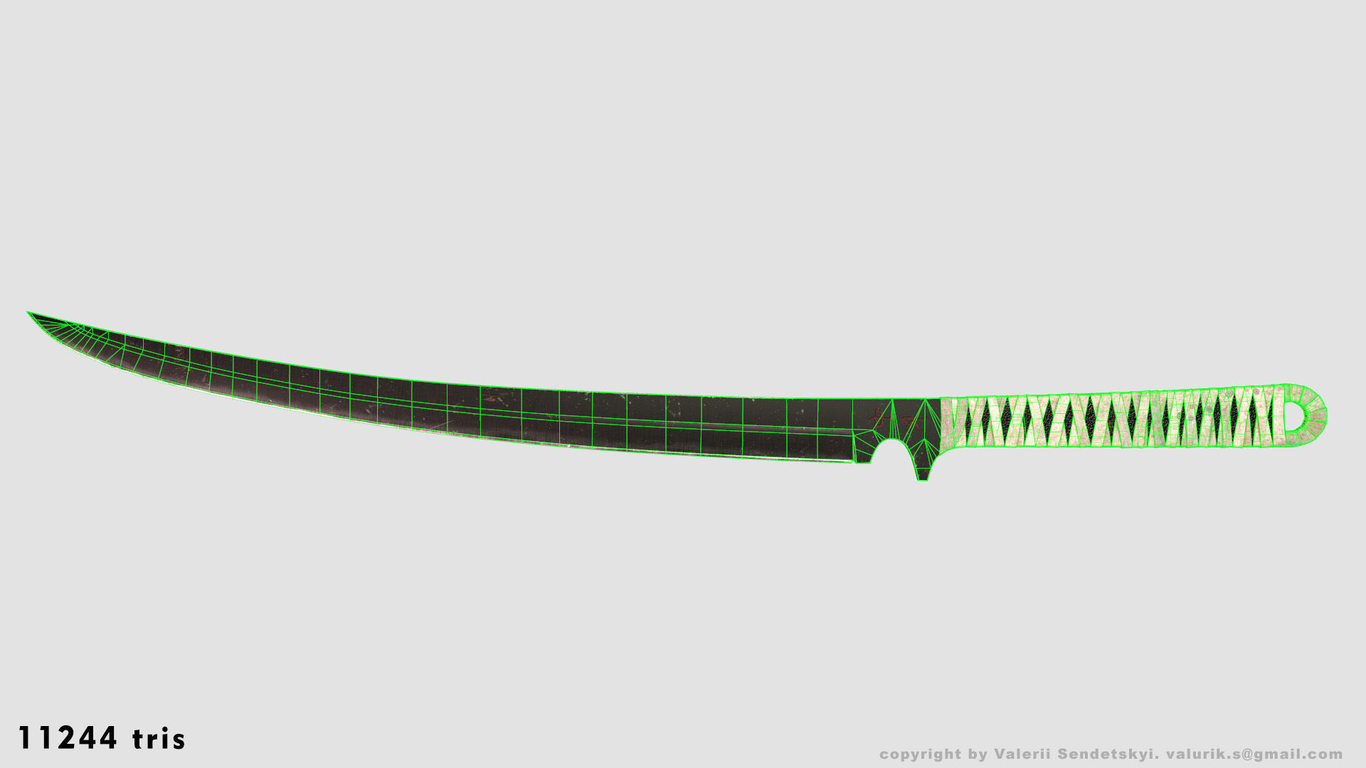 Wakidzasi knife Low-poly 3D model_4