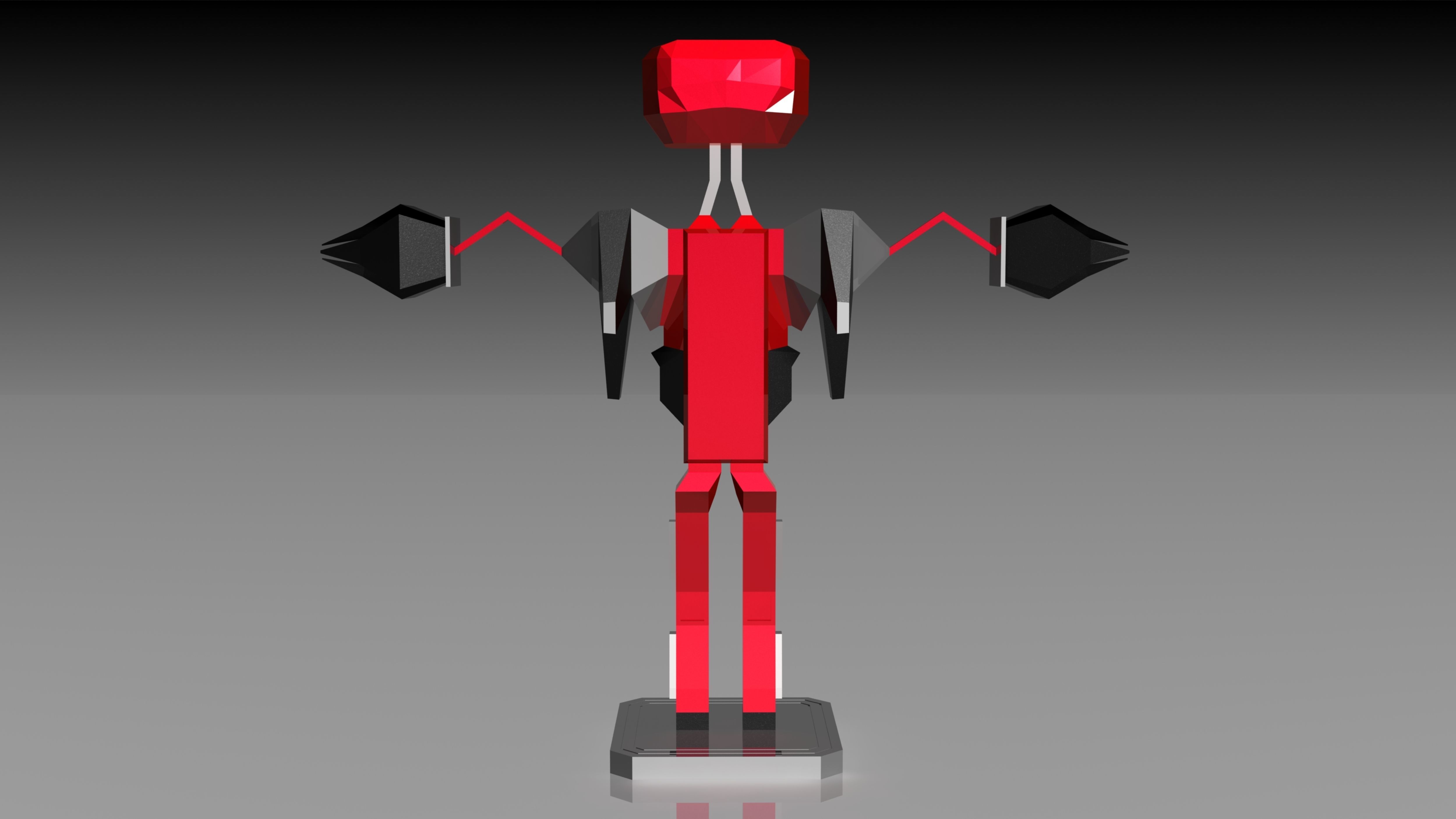 Boxy Robot 3D print model_3