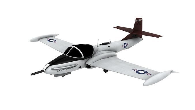 Lowpoly A-37 Aircraft Model Low-poly 3D model