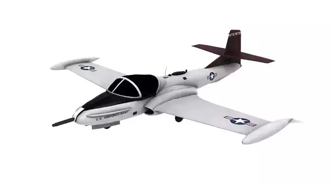 Lowpoly A-37 Aircraft Model Low-poly 3D model