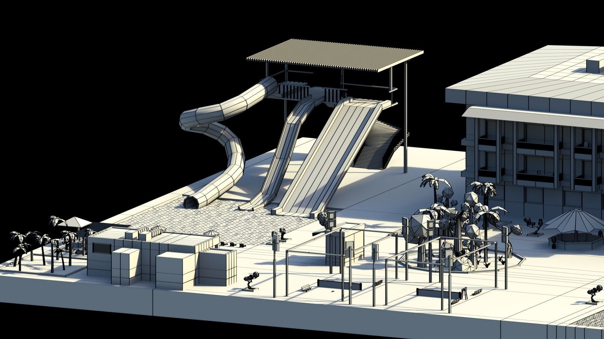 Low Poly Holiday Resort Low-poly 3D model_22