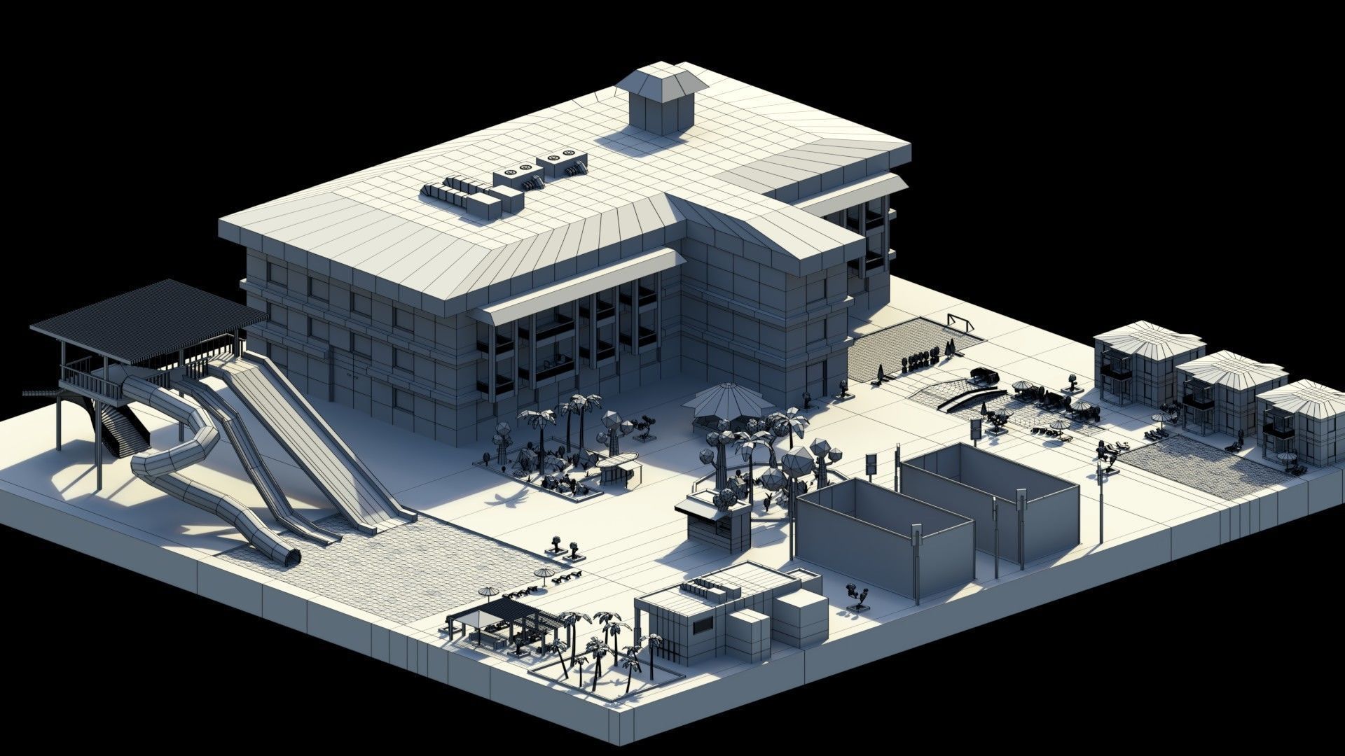 Low Poly Holiday Resort Low-poly 3D model_21