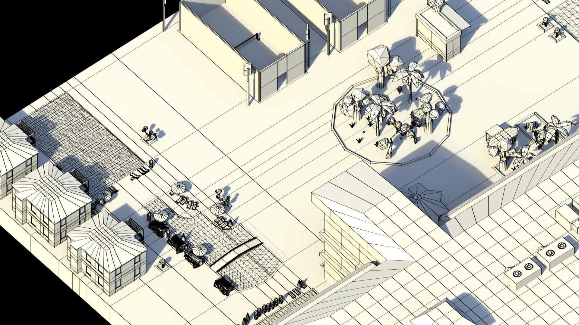 Low Poly Holiday Resort Low-poly 3D model_24