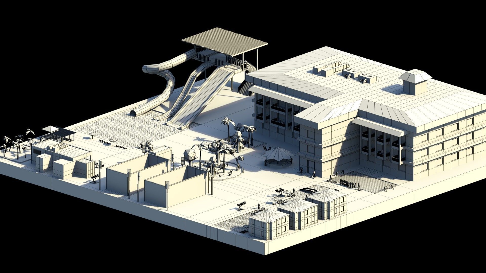 Low Poly Holiday Resort Low-poly 3D model_20