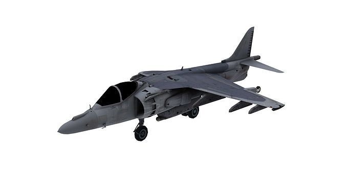 Lowpoly McDonnell Douglas AV-8B Aircraft Model Low-poly 3D model