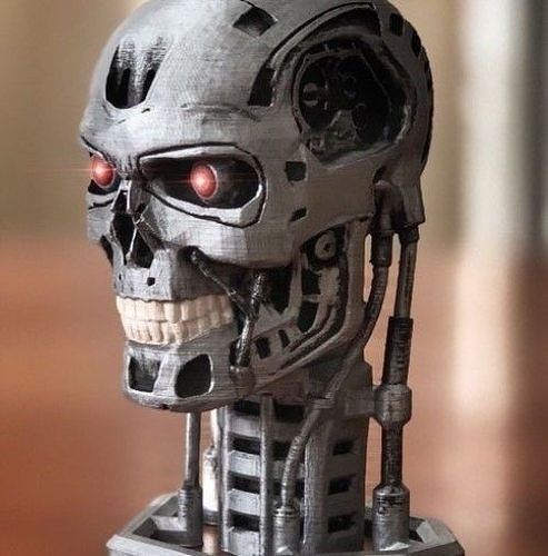 Terminator-t800-bust terminator head on table 3D model