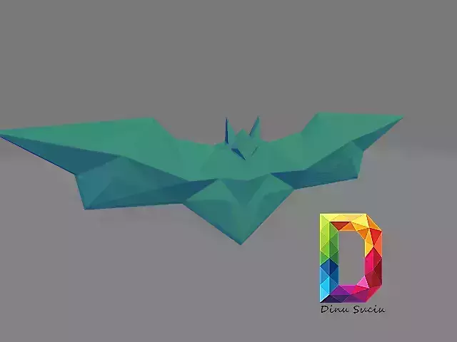 batman logo lowpoly 3D print model