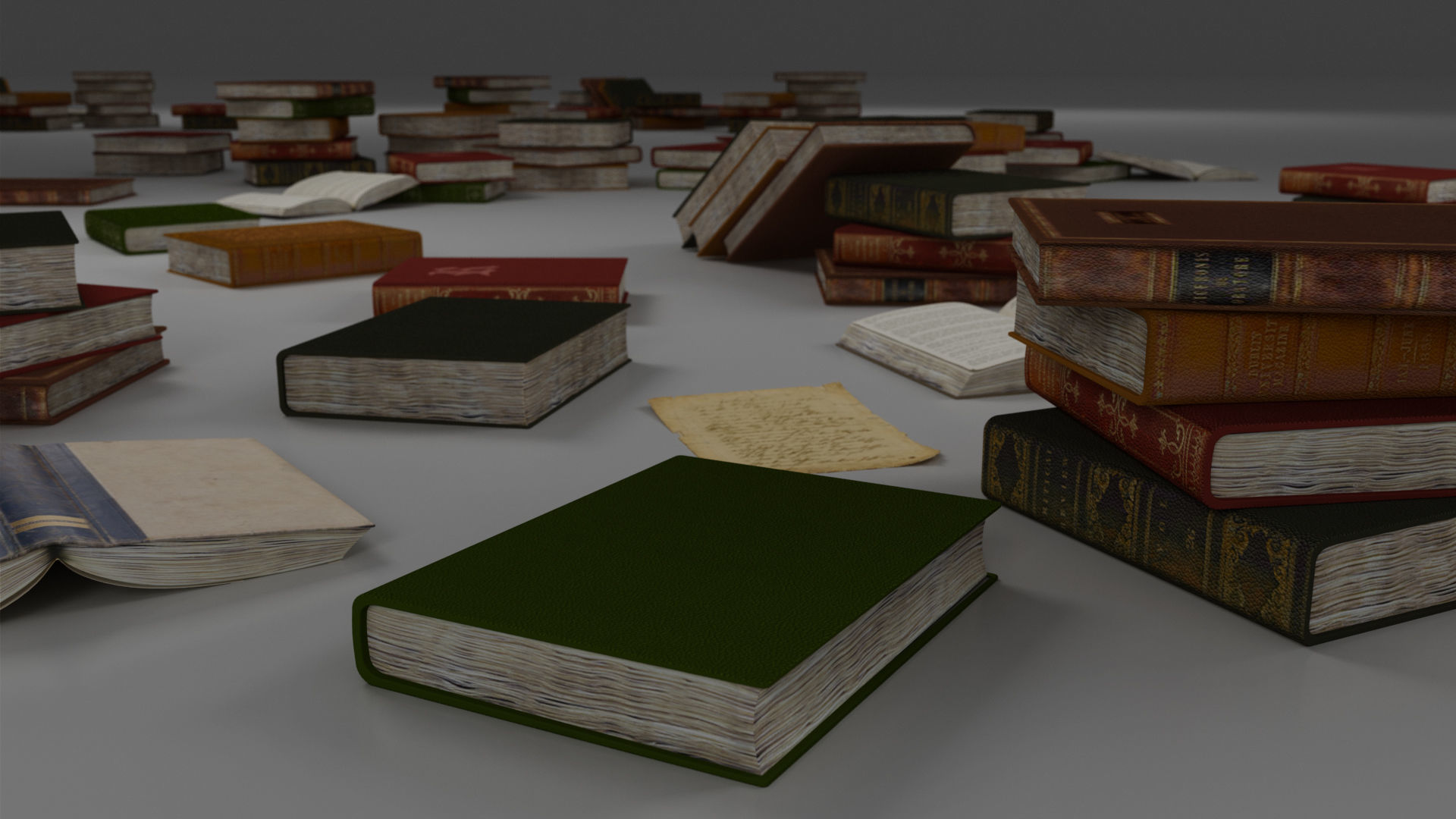 Books old 3D model_13