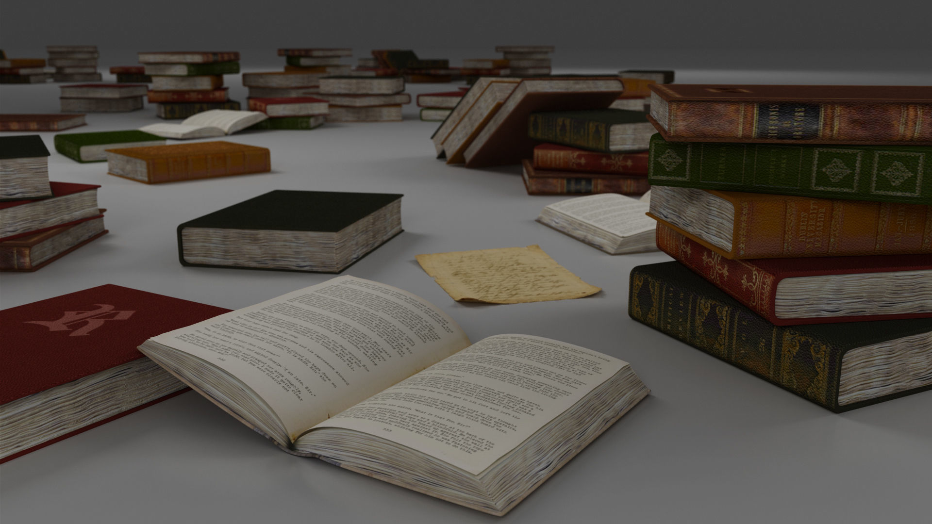 Books old 3D model_7