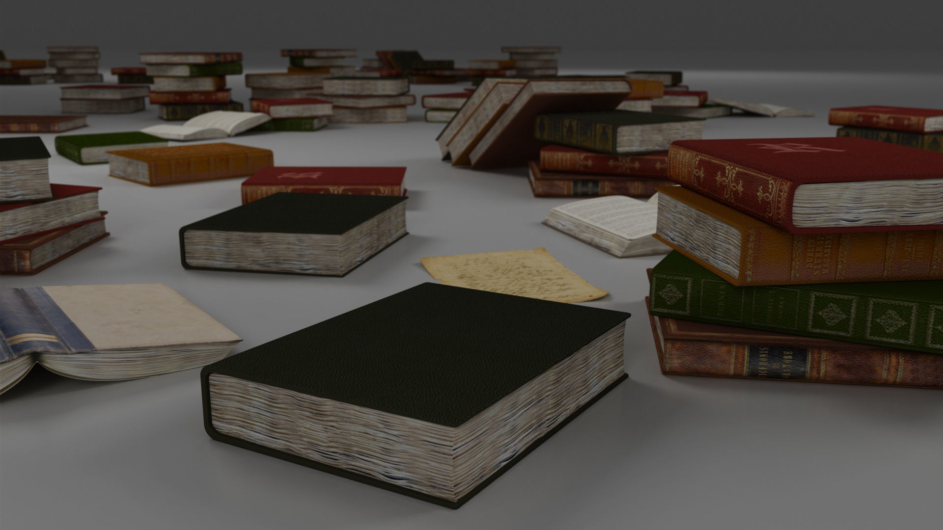 Books old 3D model_19