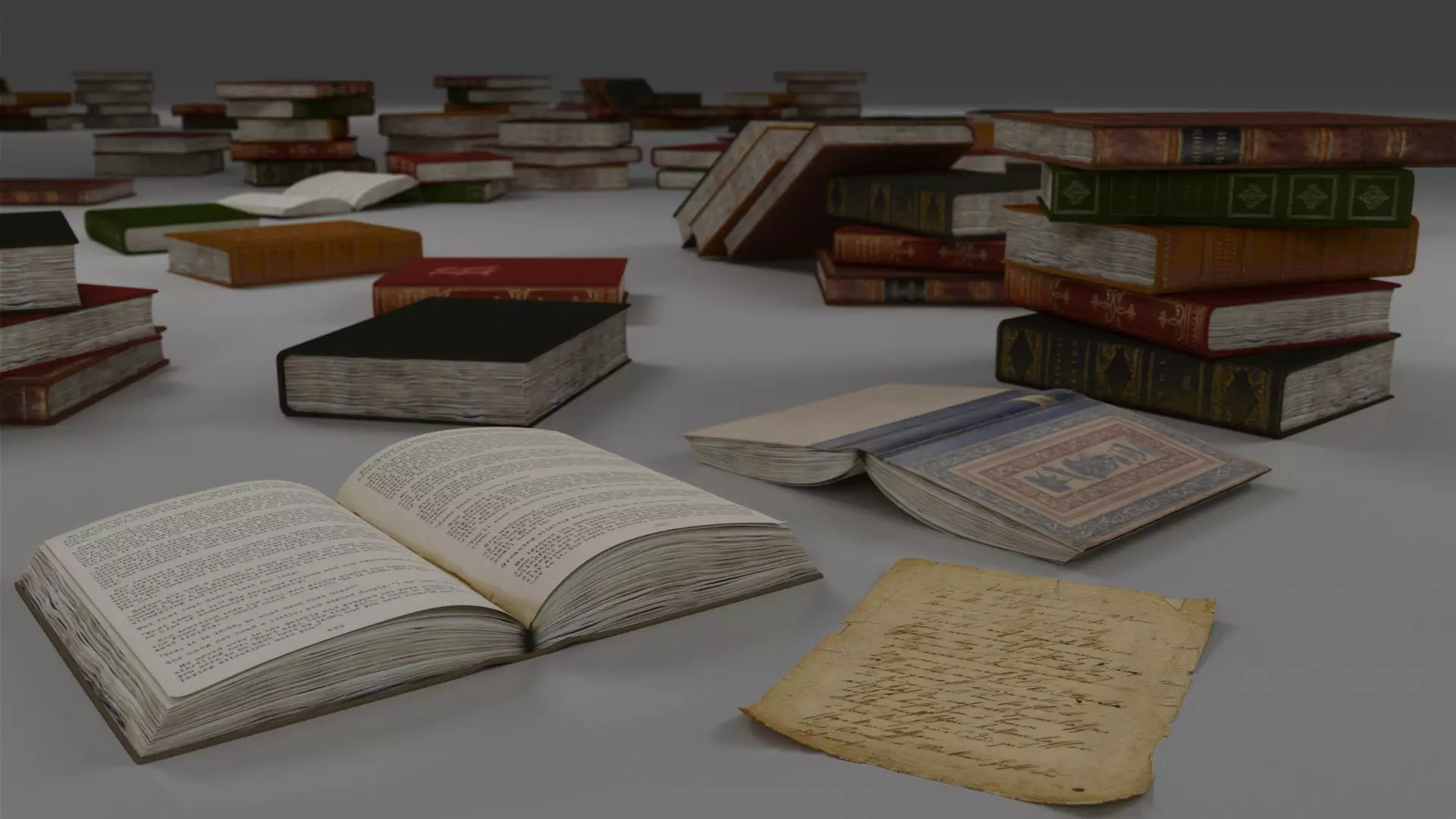 Books old 3D model_0