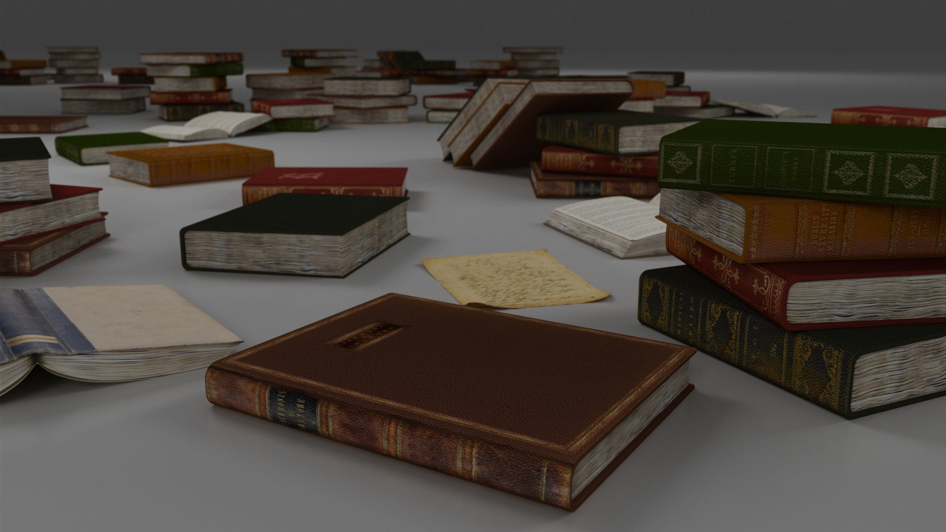 Books old 3D model_10