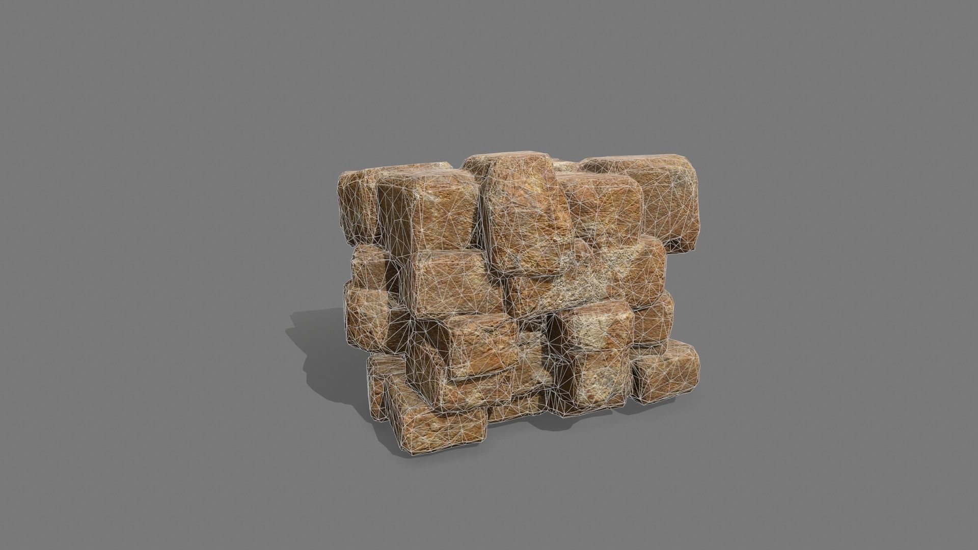 Stone Set piece of rock Low-poly 3D model_12