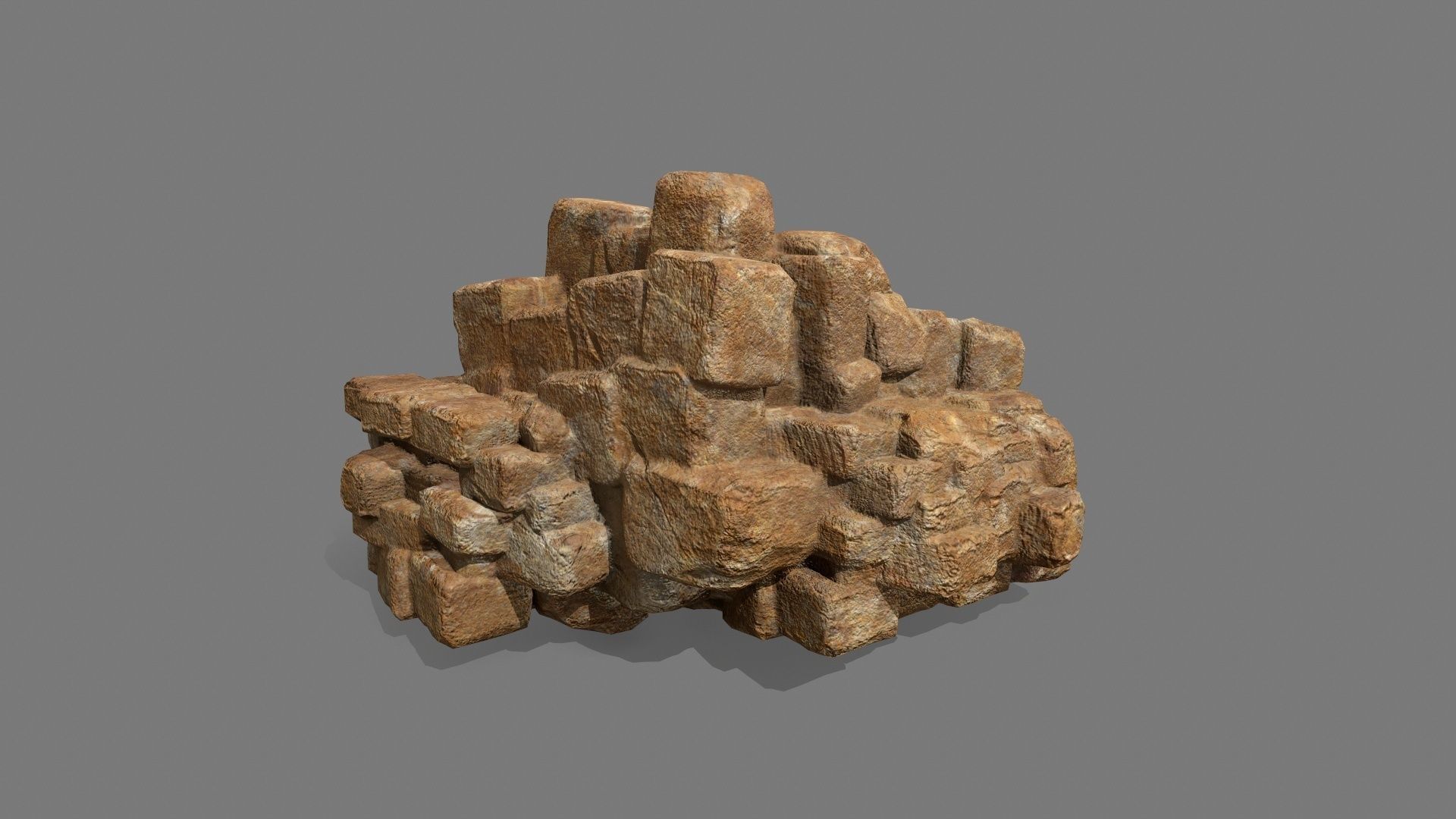 Stone Set piece of rock Low-poly 3D model_16